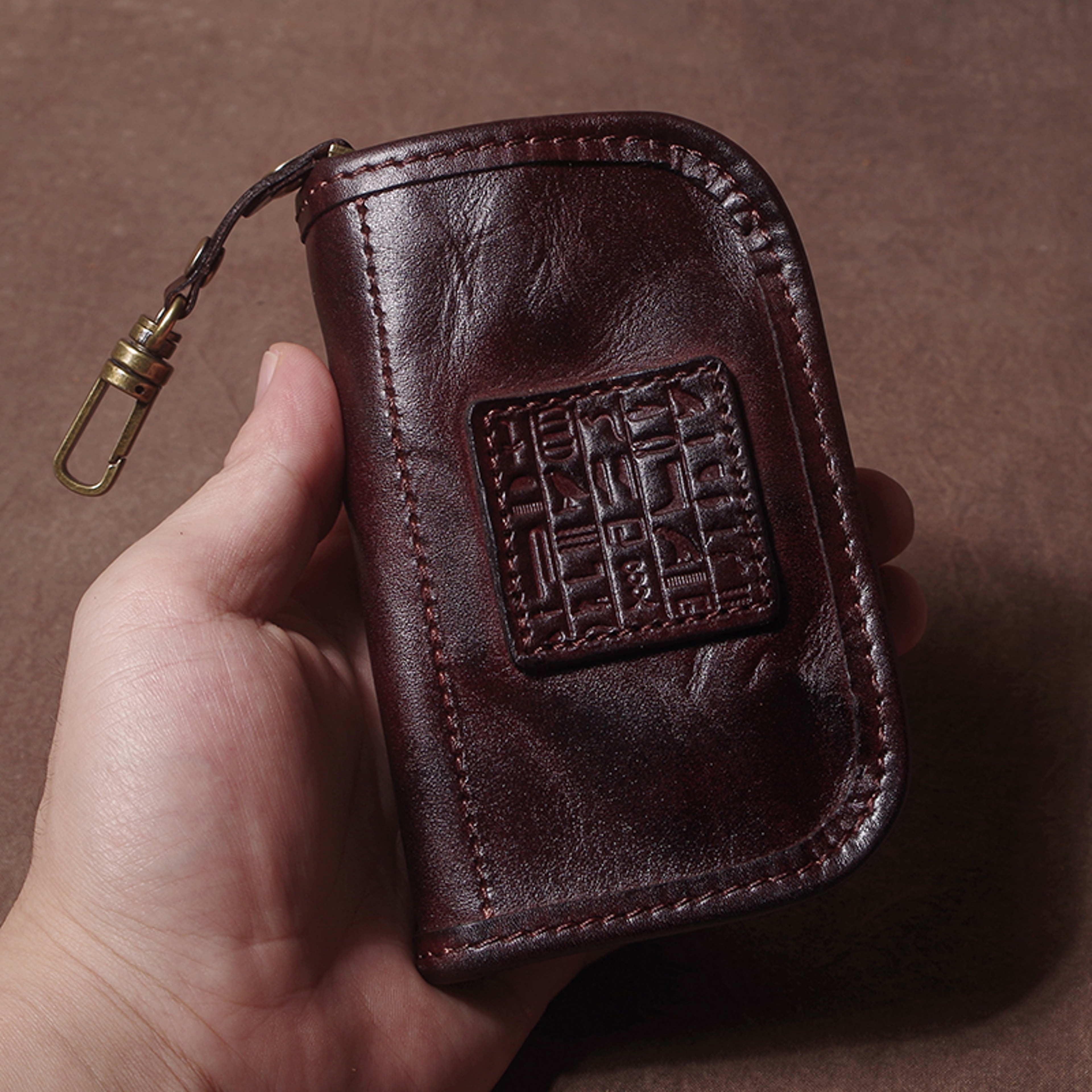 GURO Luxury Genuine Leather Key Case Organizer, Multipurpose Wallet Coin Purse, Card Holder for Men Women – view 7
