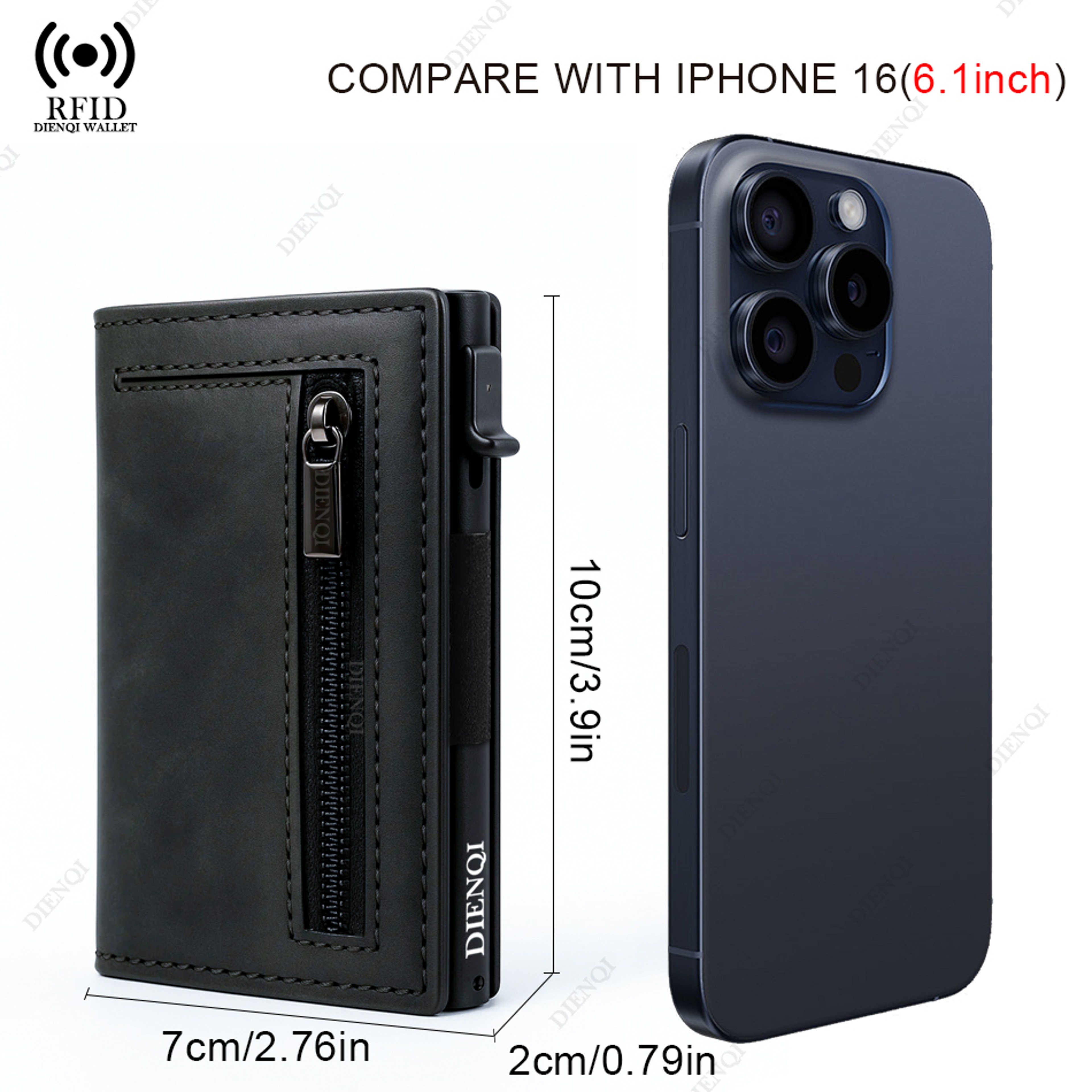 RFID Blocking Magnetic Credit Card Holder, Pop Up Luxury Men Wallet, Leather Minimalist Cardholder Vallet for Men – view 3
