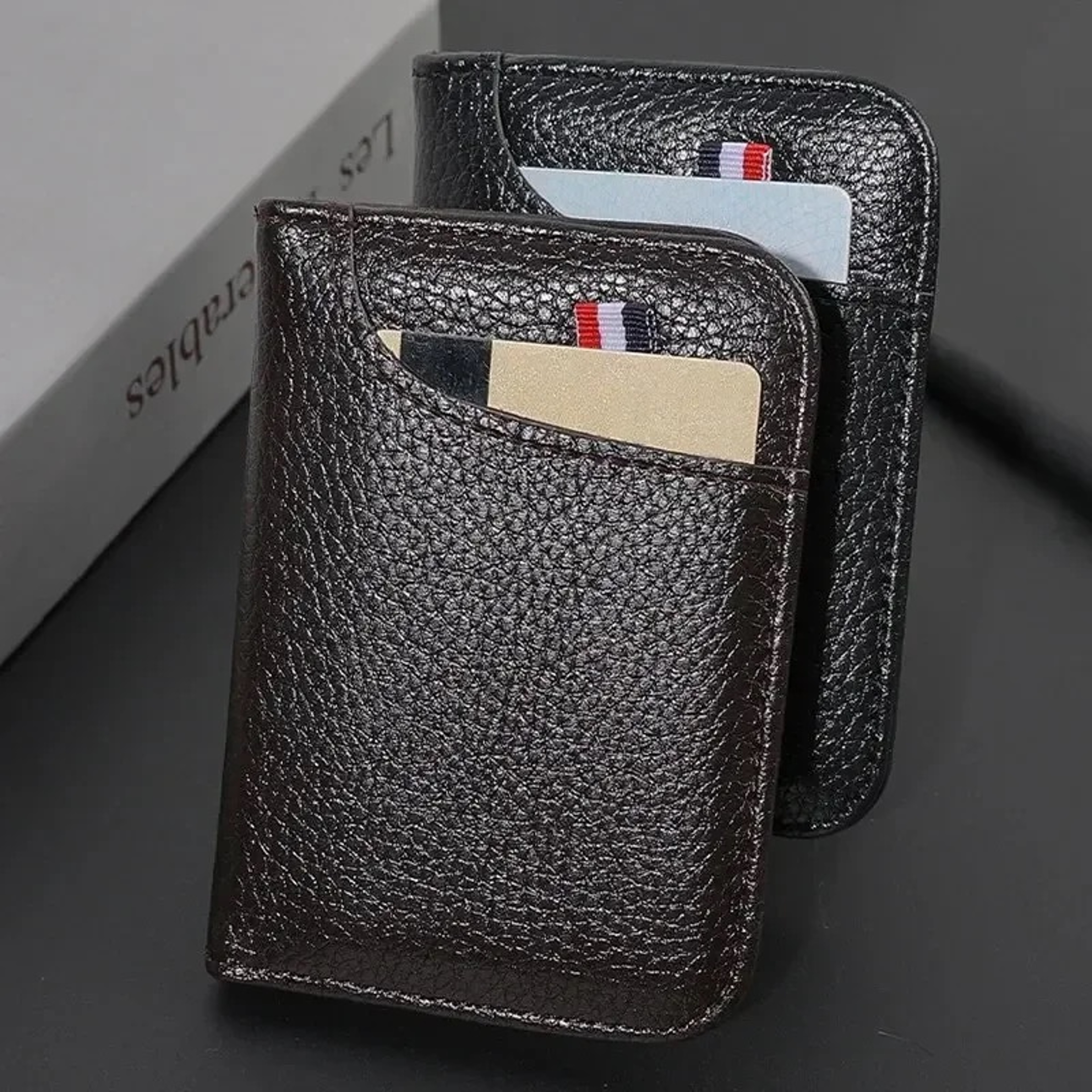 PU Leather Mini ID Credit Card Wallet for Men, Slim Portable Small Wallet, Thin Soft Card Holder Purse – view 3