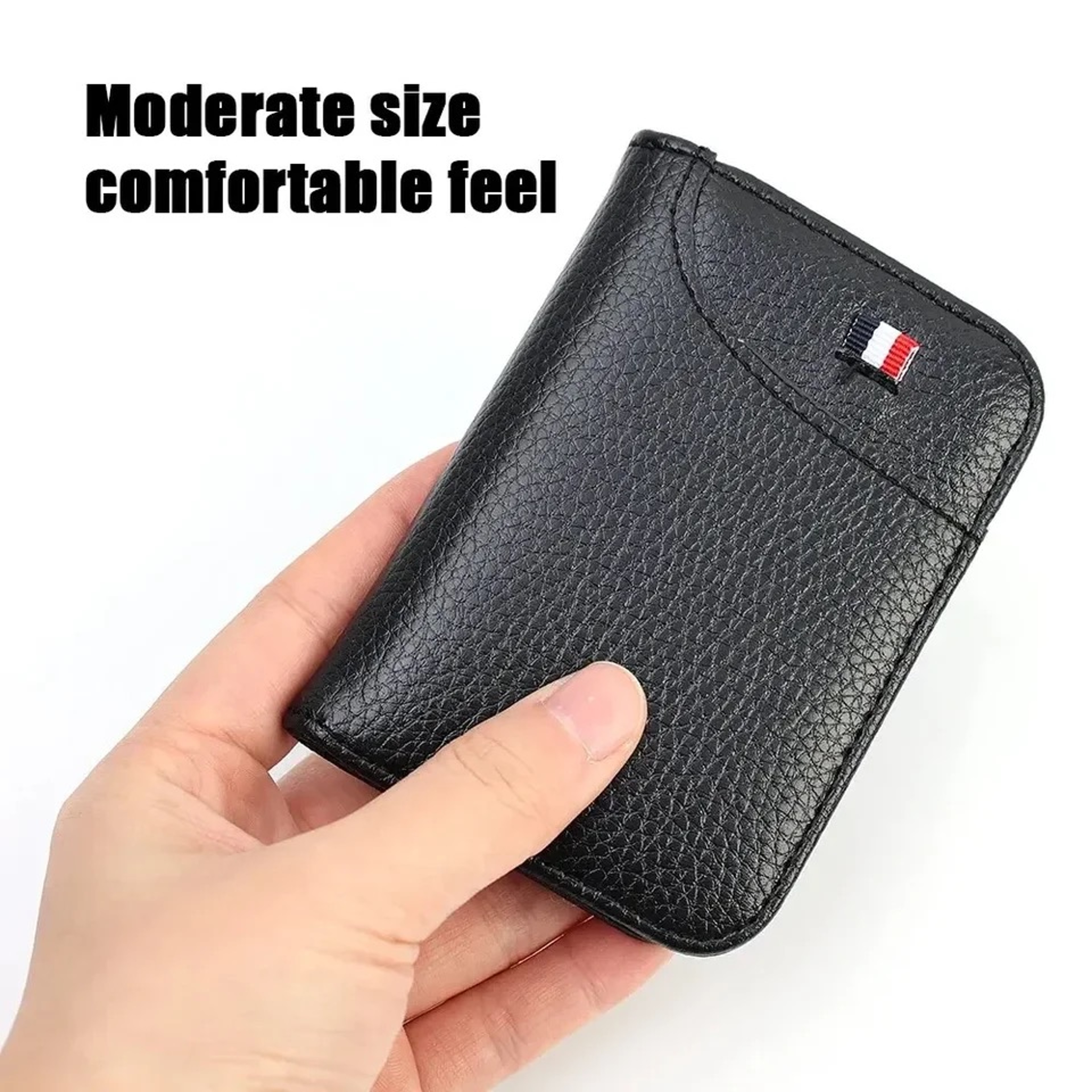 PU Leather Mini ID Credit Card Wallet for Men, Slim Portable Small Wallet, Thin Soft Card Holder Purse – view 5
