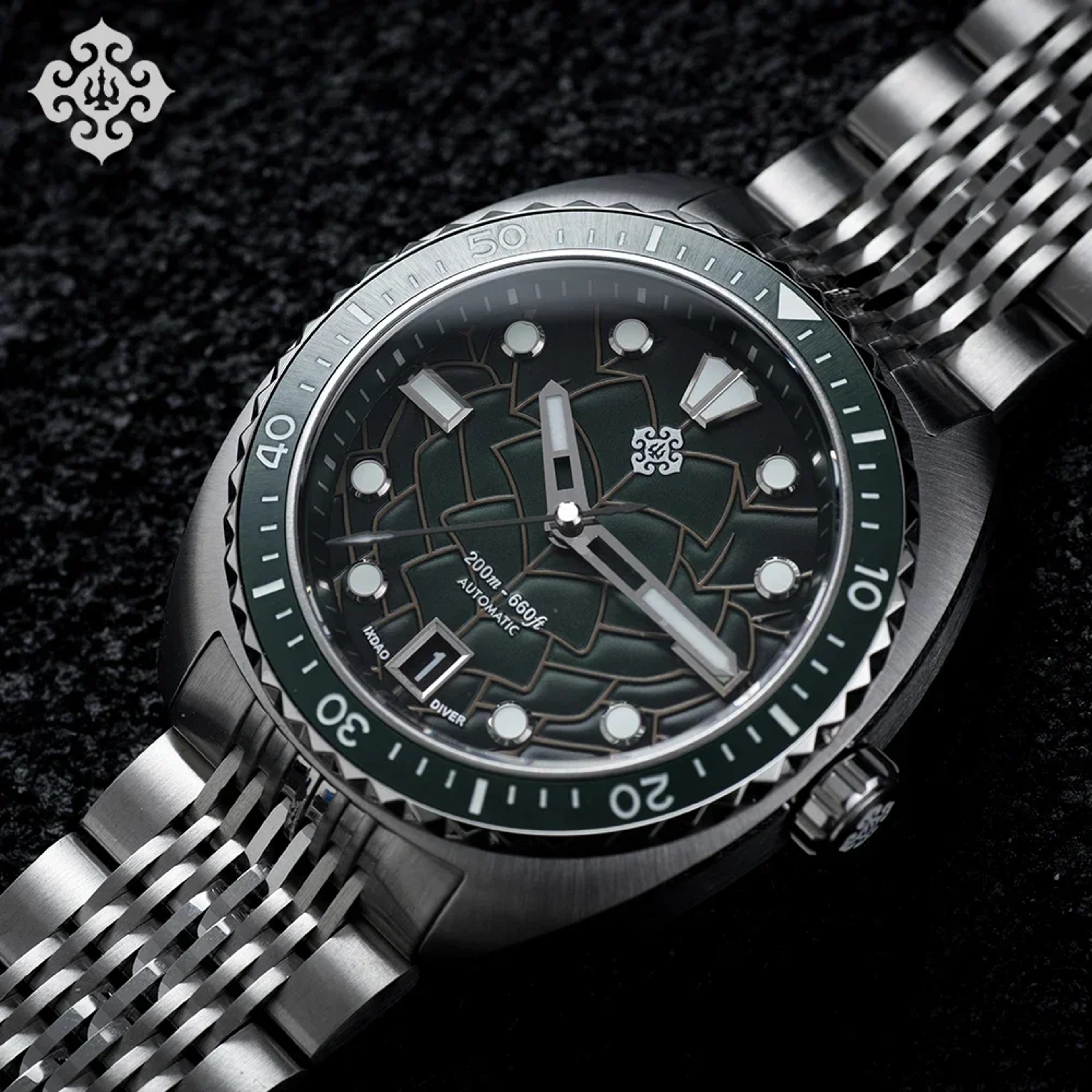 New Men Automatic Mechanical Watch, Dragon Scale Pattern Diving Watch, 20Bar Stainless Steel BWG 9 reloj hombre – view 1