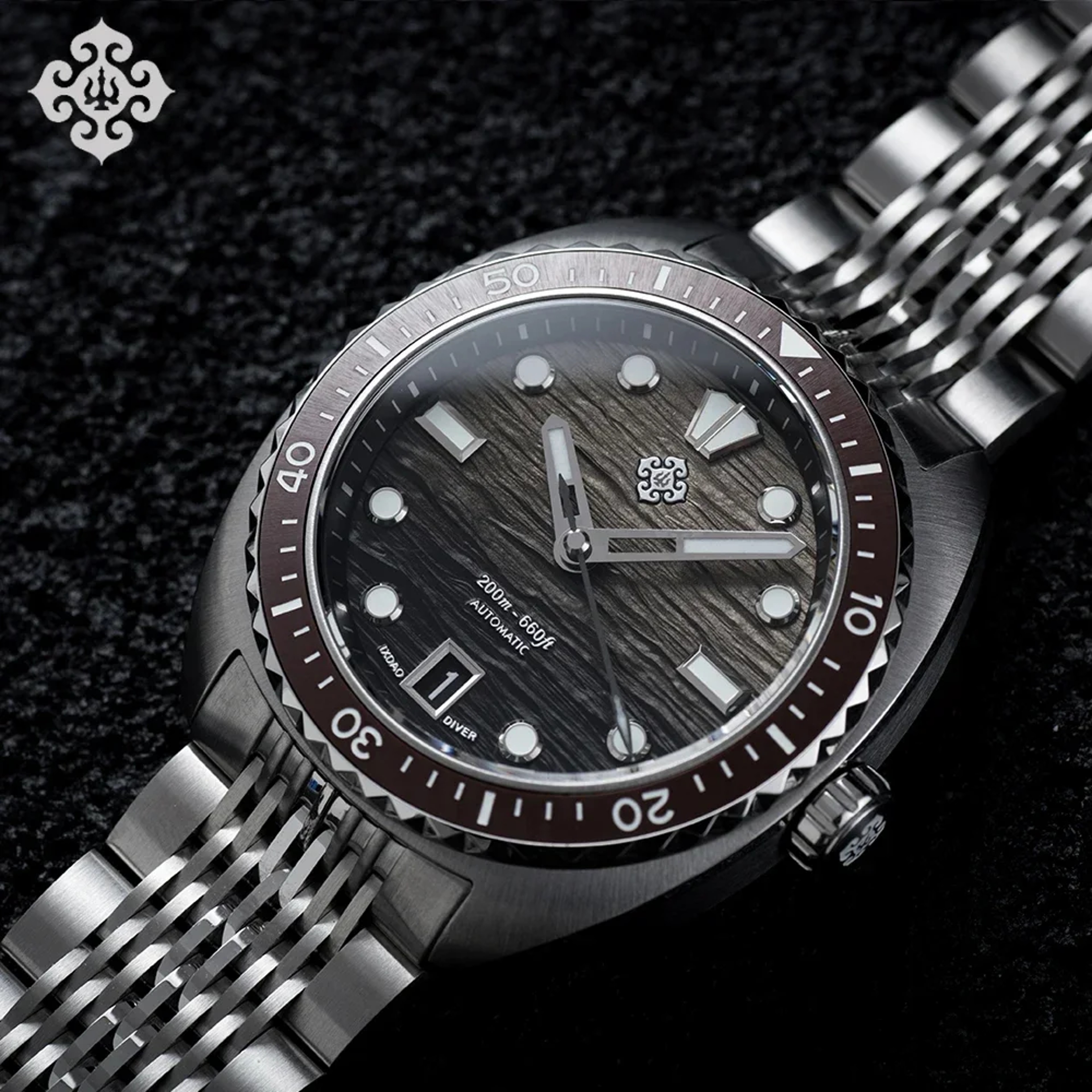 New Men Automatic Mechanical Watch, Dragon Scale Pattern Diving Watch, 20Bar Stainless Steel BWG 9 reloj hombre – view 9