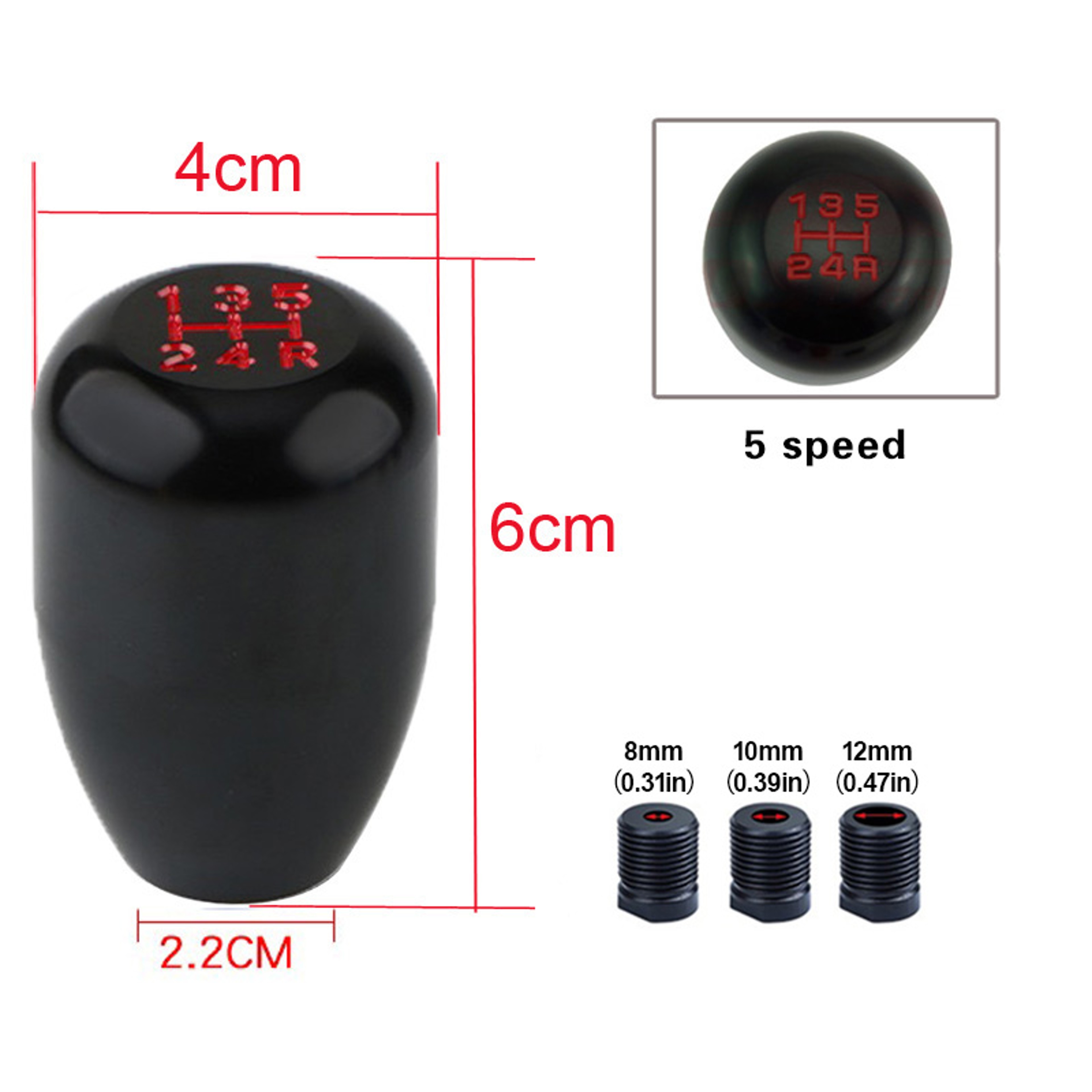 Universal 5-Speed Aluminum Gear Shifter Knob – Manual Transmission & Automatic Shift Lever – view 5