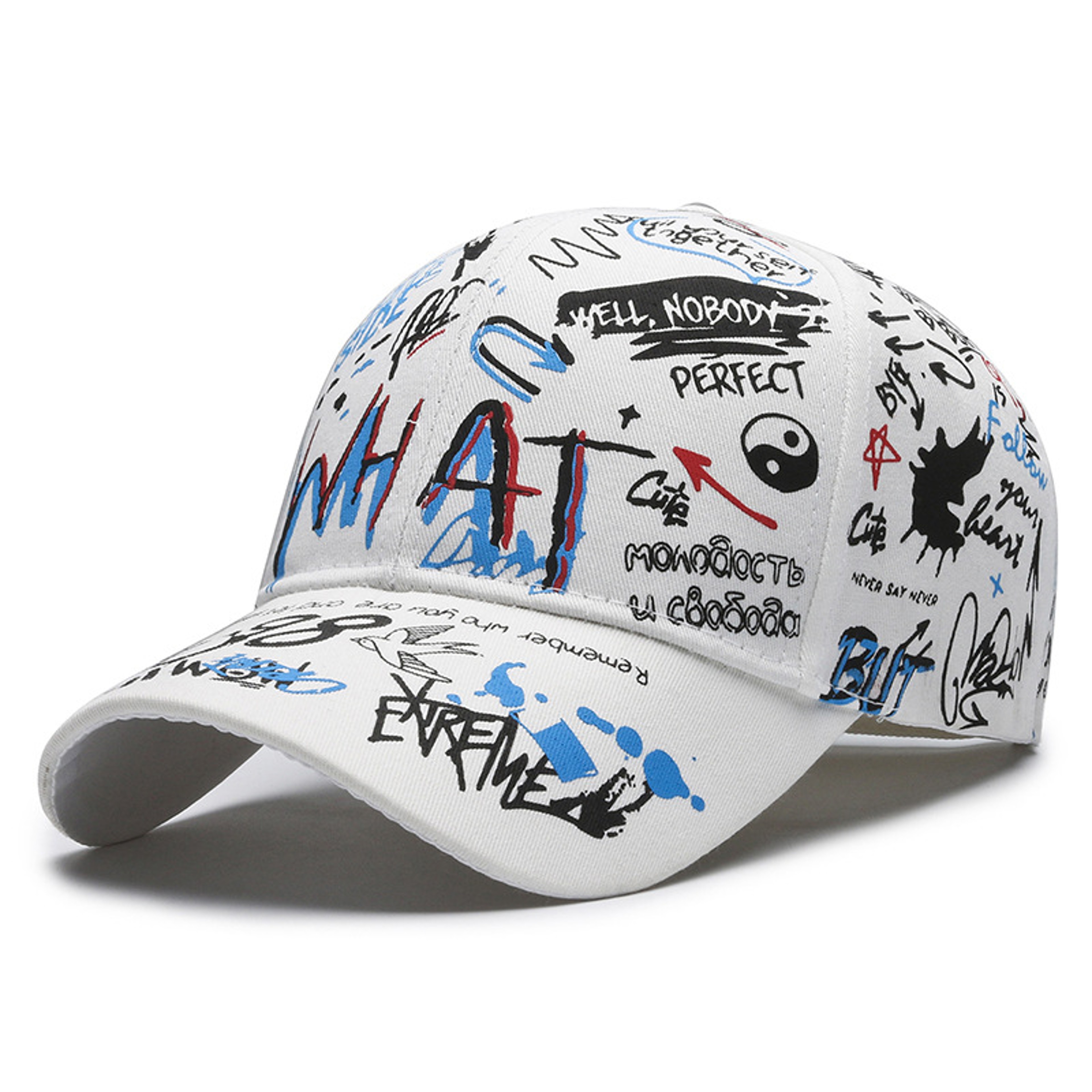 FS Street Hip Hop Graffiti Baseball Cap for Men Women, Black White Summer Trucker Hat, Stylish Luxury Brand – view 8