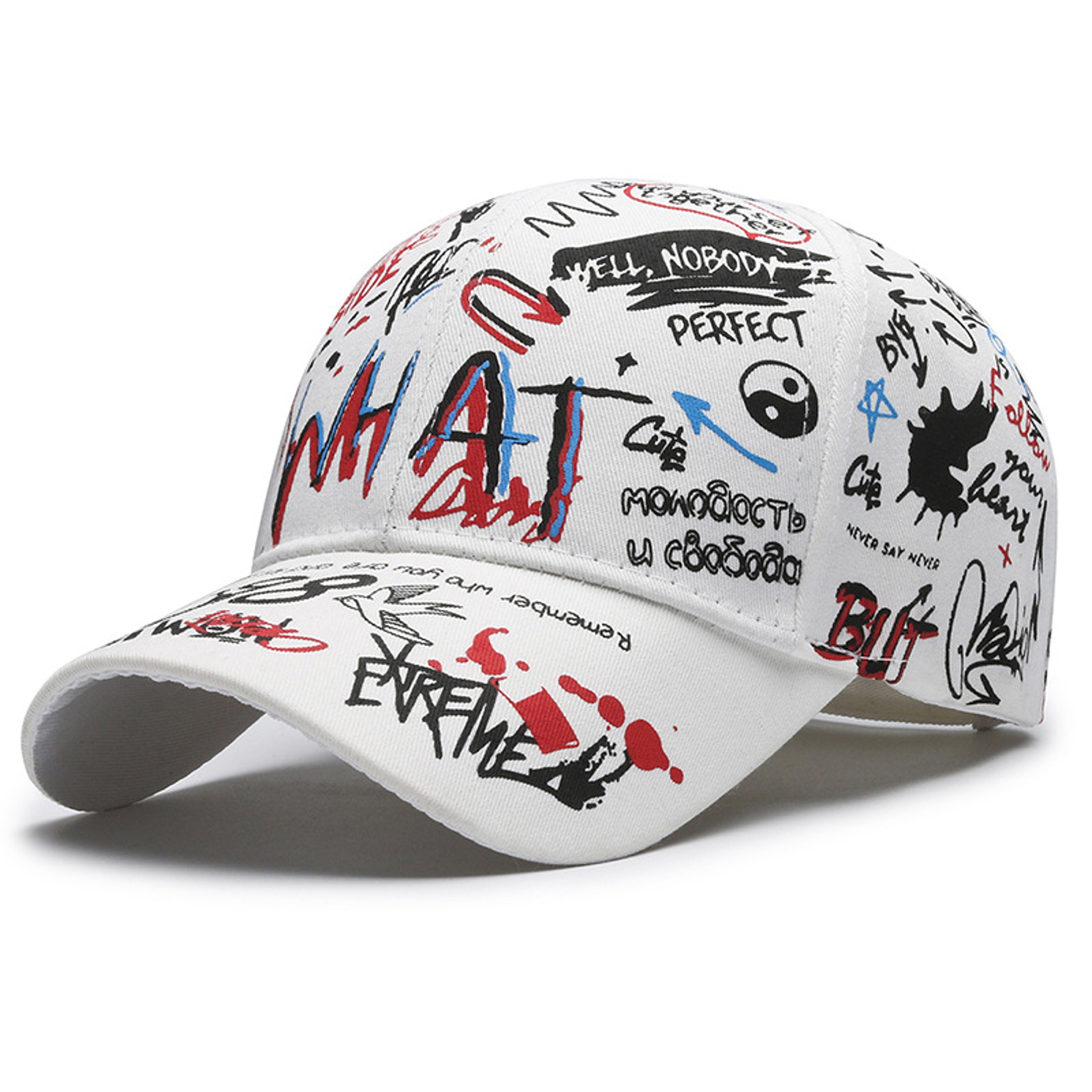 FS Street Hip Hop Graffiti Baseball Cap for Men Women, Black White Summer Trucker Hat, Stylish Luxury Brand – view 10
