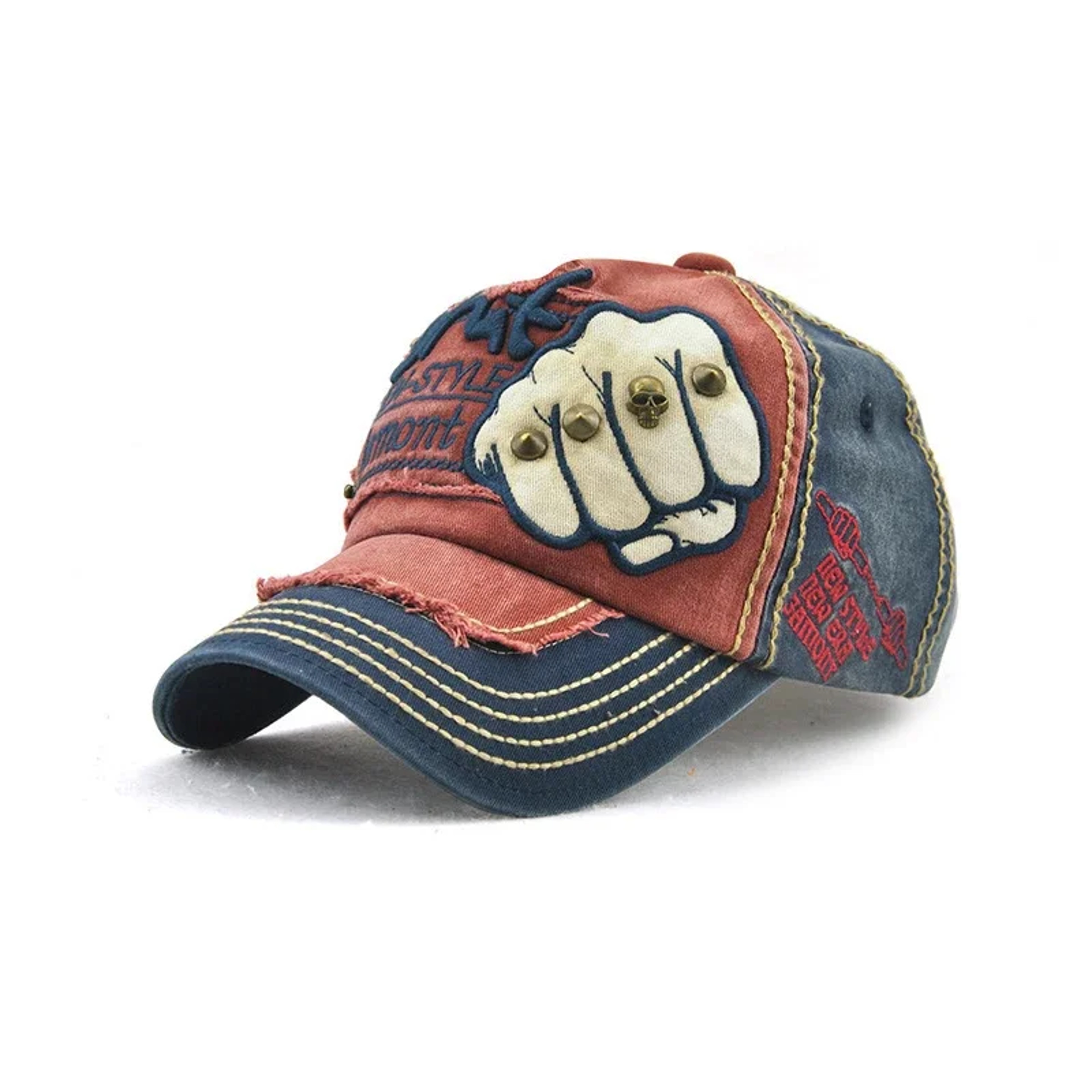 Casual Fist Baseball Hat Men Women, Letter Rivet Style Cap, Cotton Adjustable Duckbill Fashion Cap – view 4