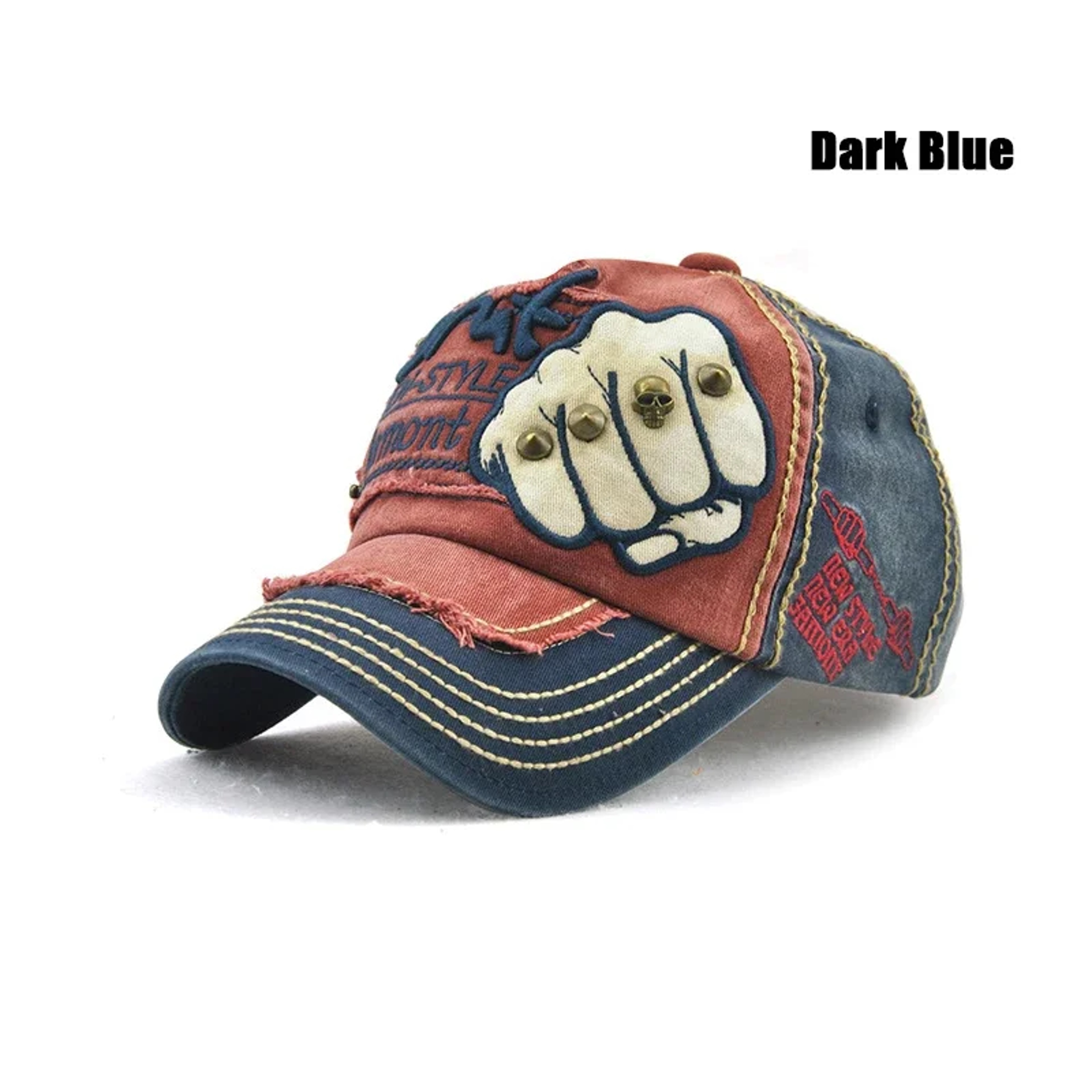 Casual Fist Baseball Hat Men Women, Letter Rivet Style Cap, Cotton Adjustable Duckbill Fashion Cap – view 8