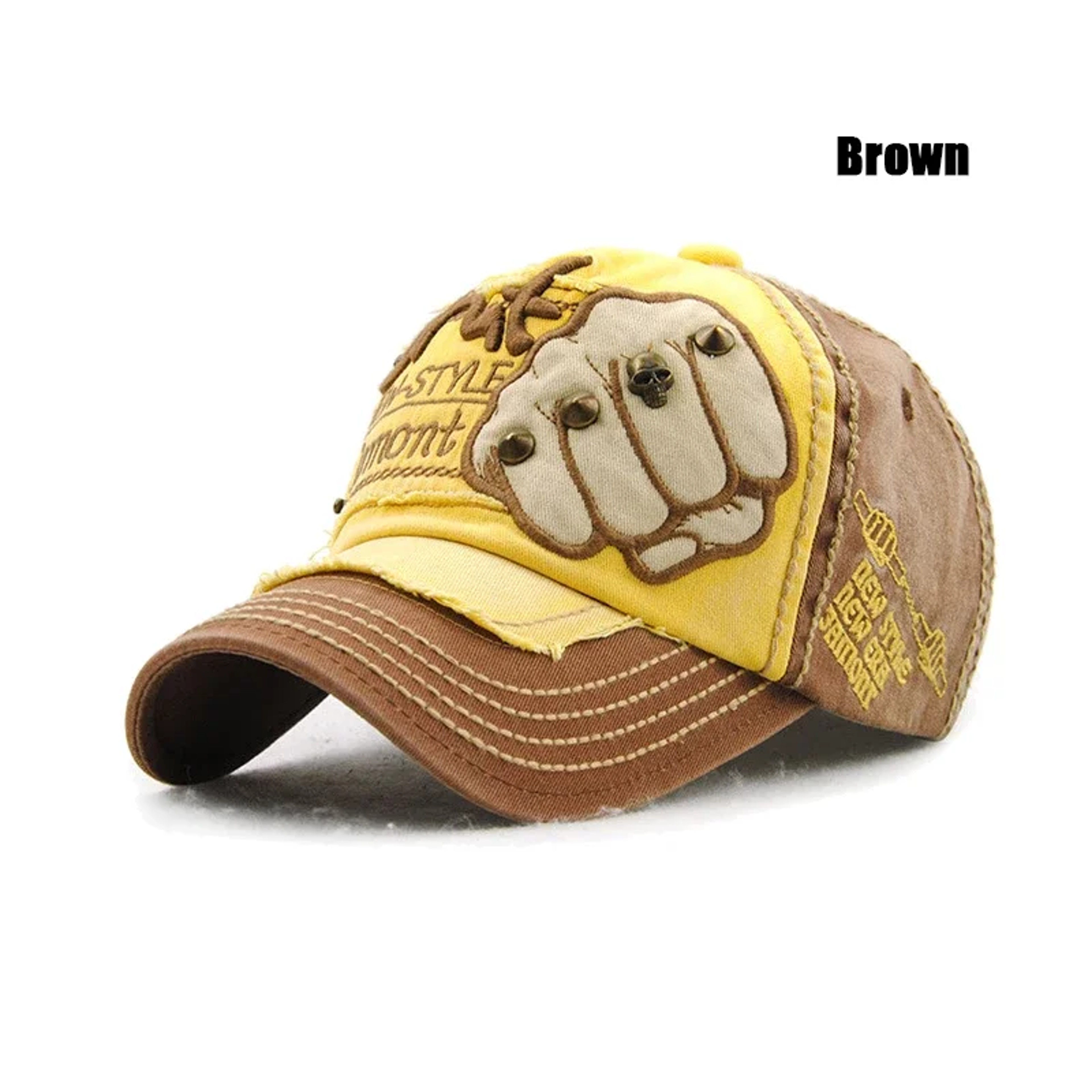 Casual Fist Baseball Hat Men Women, Letter Rivet Style Cap, Cotton Adjustable Duckbill Fashion Cap – view 9