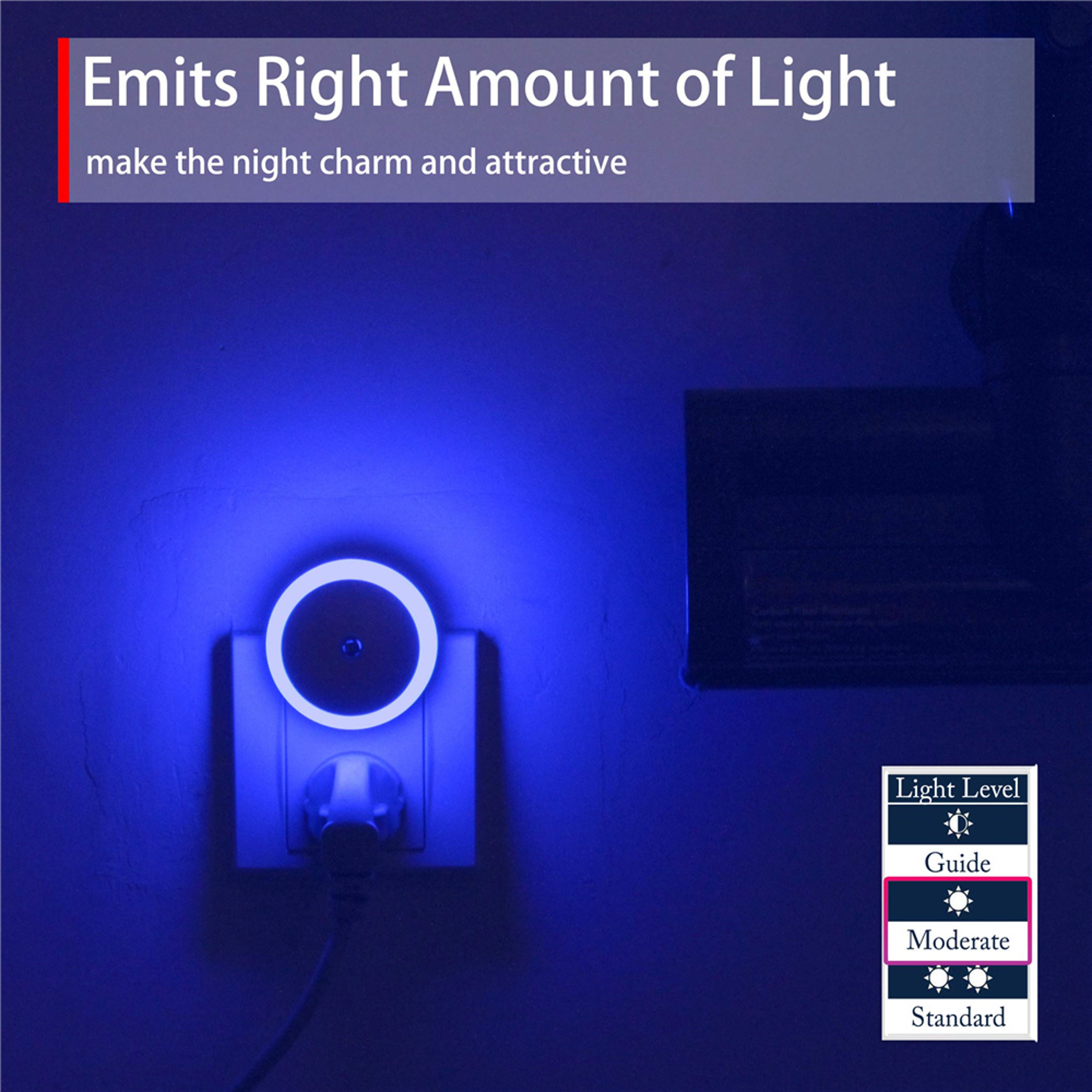 LED Night Light Plug in, Auto Dim Dusk to Dawn Sensor, Smart Wall Lamp for Bathroom, Stairway, Kitchen, Bedroom – view 3