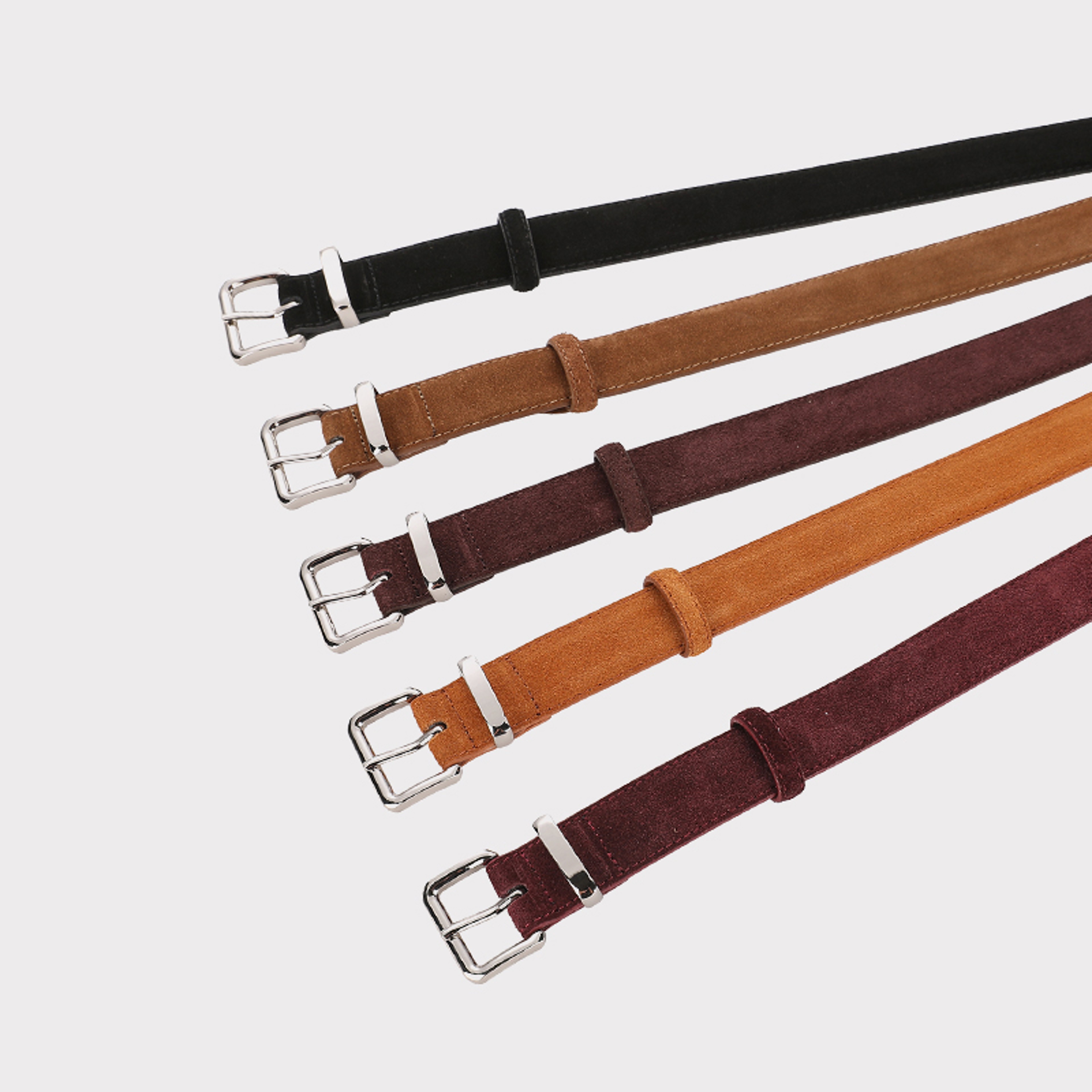 Luxurious Genuine Leather Womens Suede Belt, 2.8 cm Wide with Gold and Silver Buckle, Stylish Belt for Jeans and Outfits – view 6