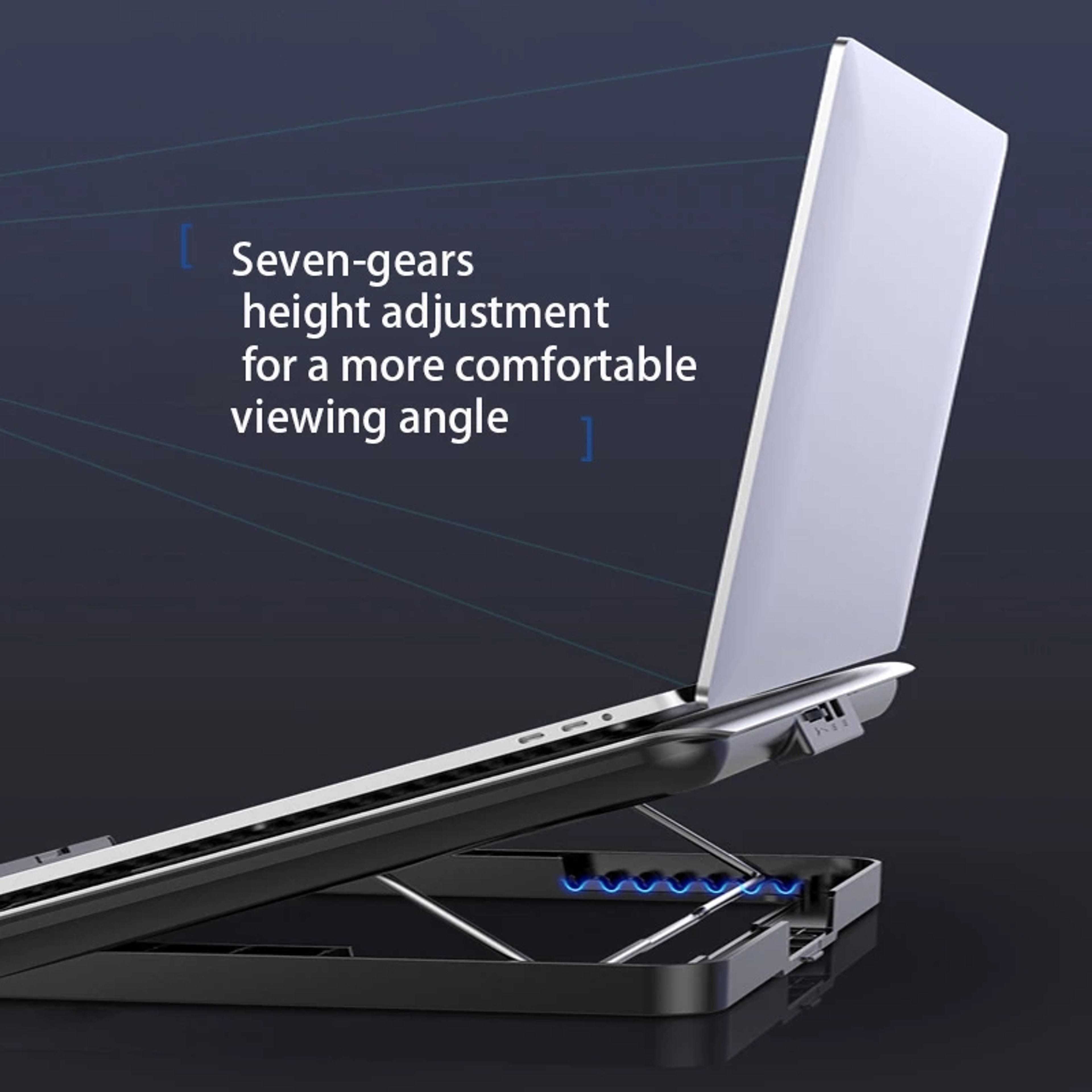 Aluminum Alloy Laptop Cooler, Stand Gaming Laptop Cooling Fan, Notebook Radiator, Adjustable Stand for Gaming – view 5