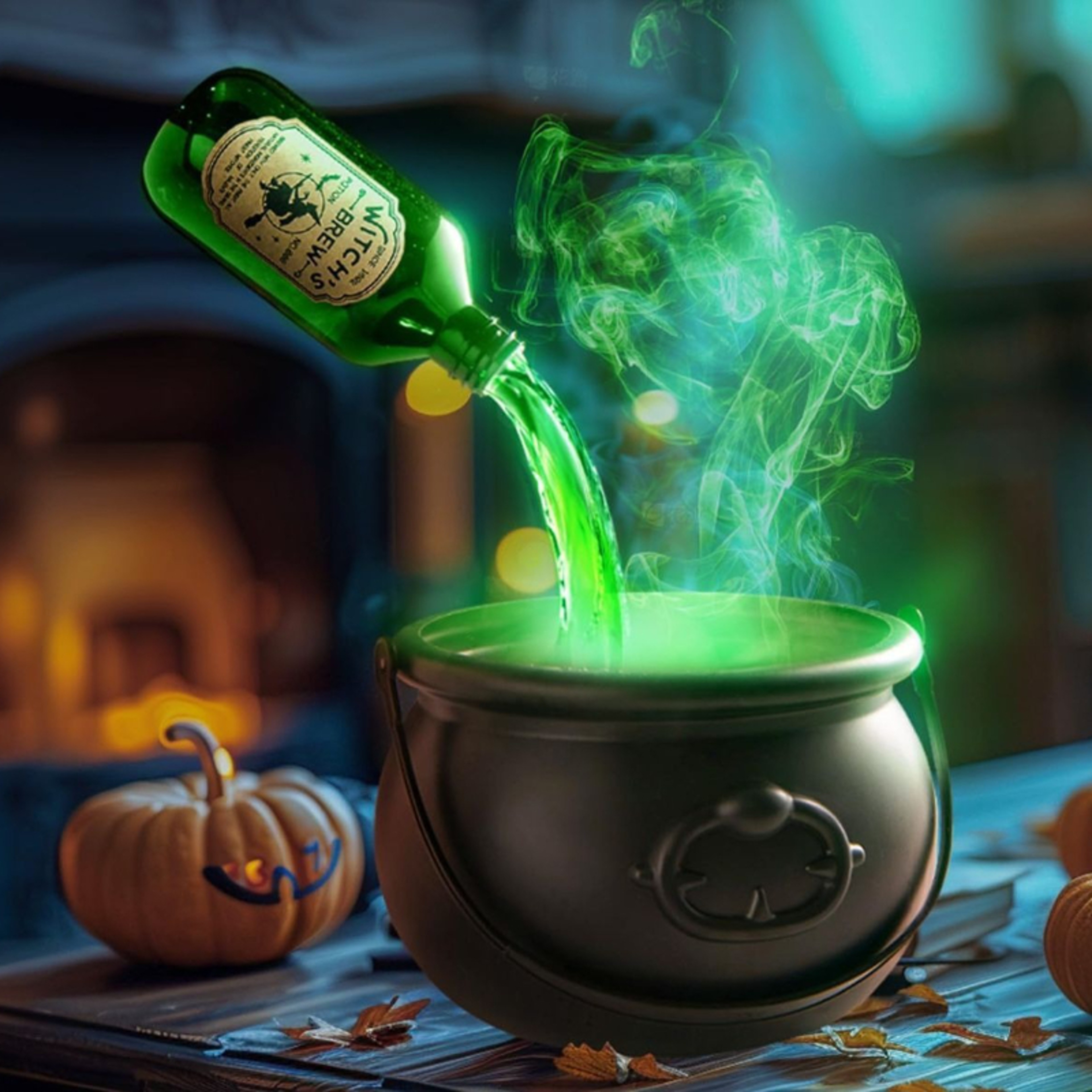 Halloween Black Wizard Bowl Magic, Floating Potion Bottle Diffuser, Indoor Home Bar, Party Horror Ghost Props Decoration – view 1