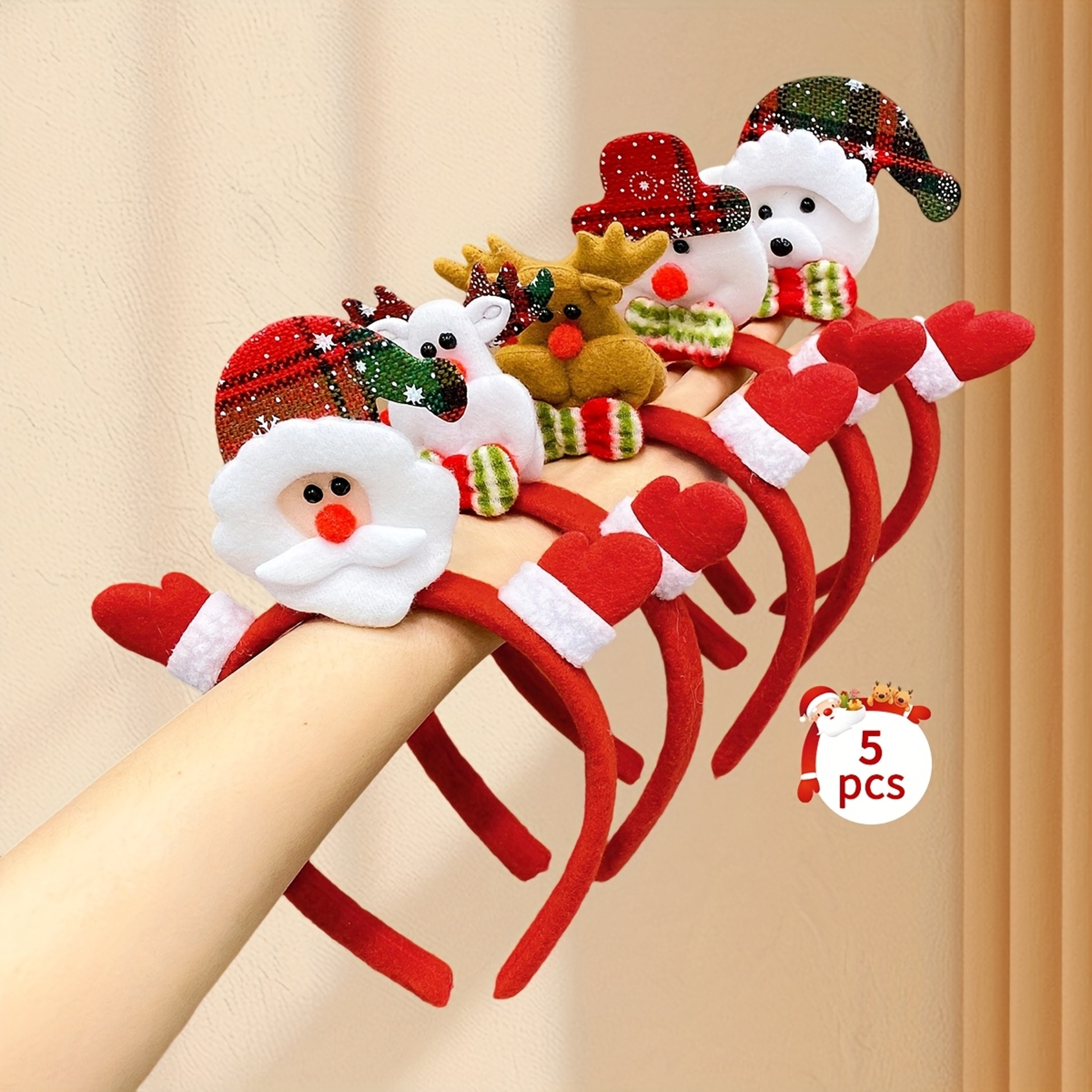 Christmas Headbands Santa Claus Hairband Set Festive Xmas Headbands For Party Favors And Holiday Su 0