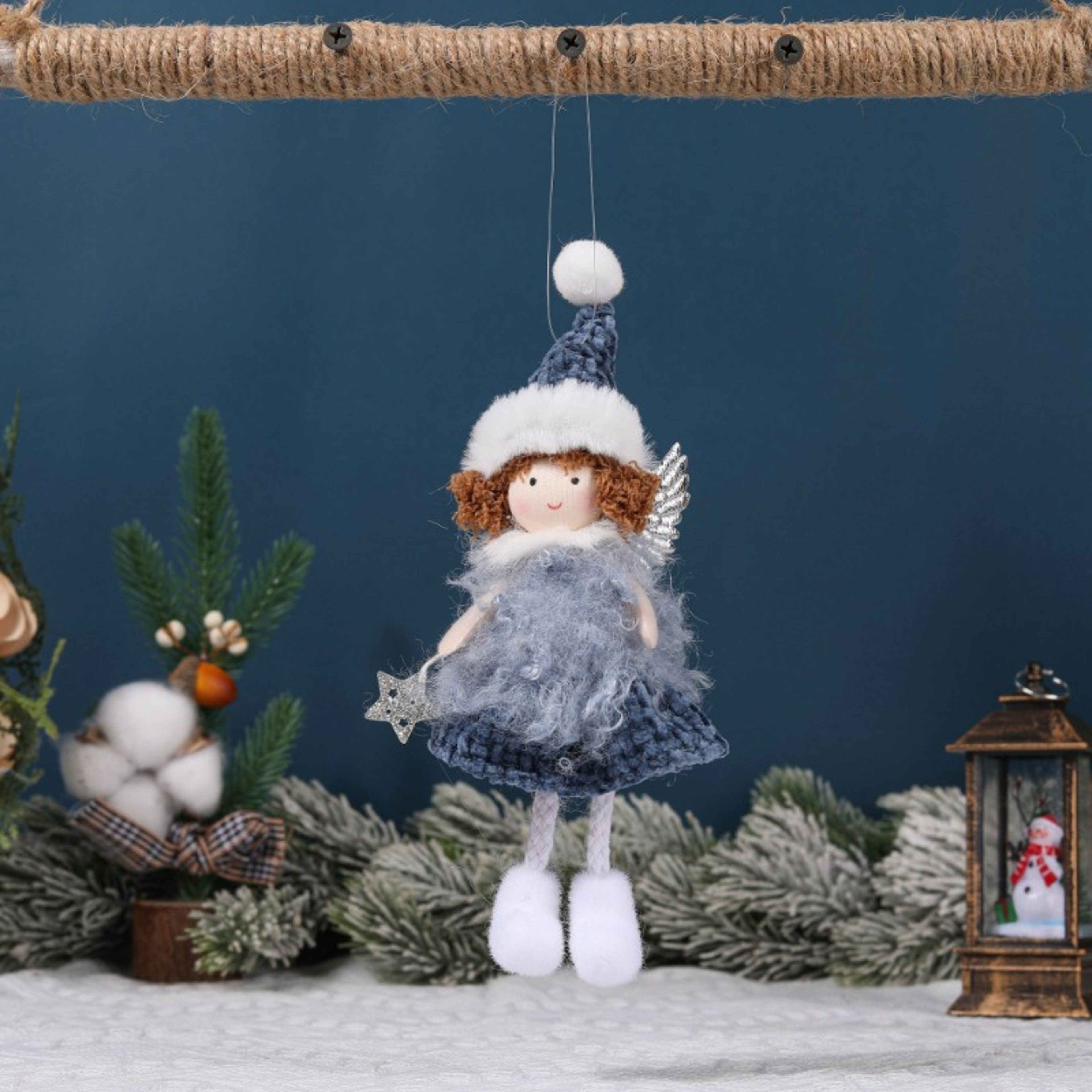 Cute Angel Christmas Doll Pendant Plush Hanging Girl Ornament Xmas Tree Decoration Holiday New Year 3