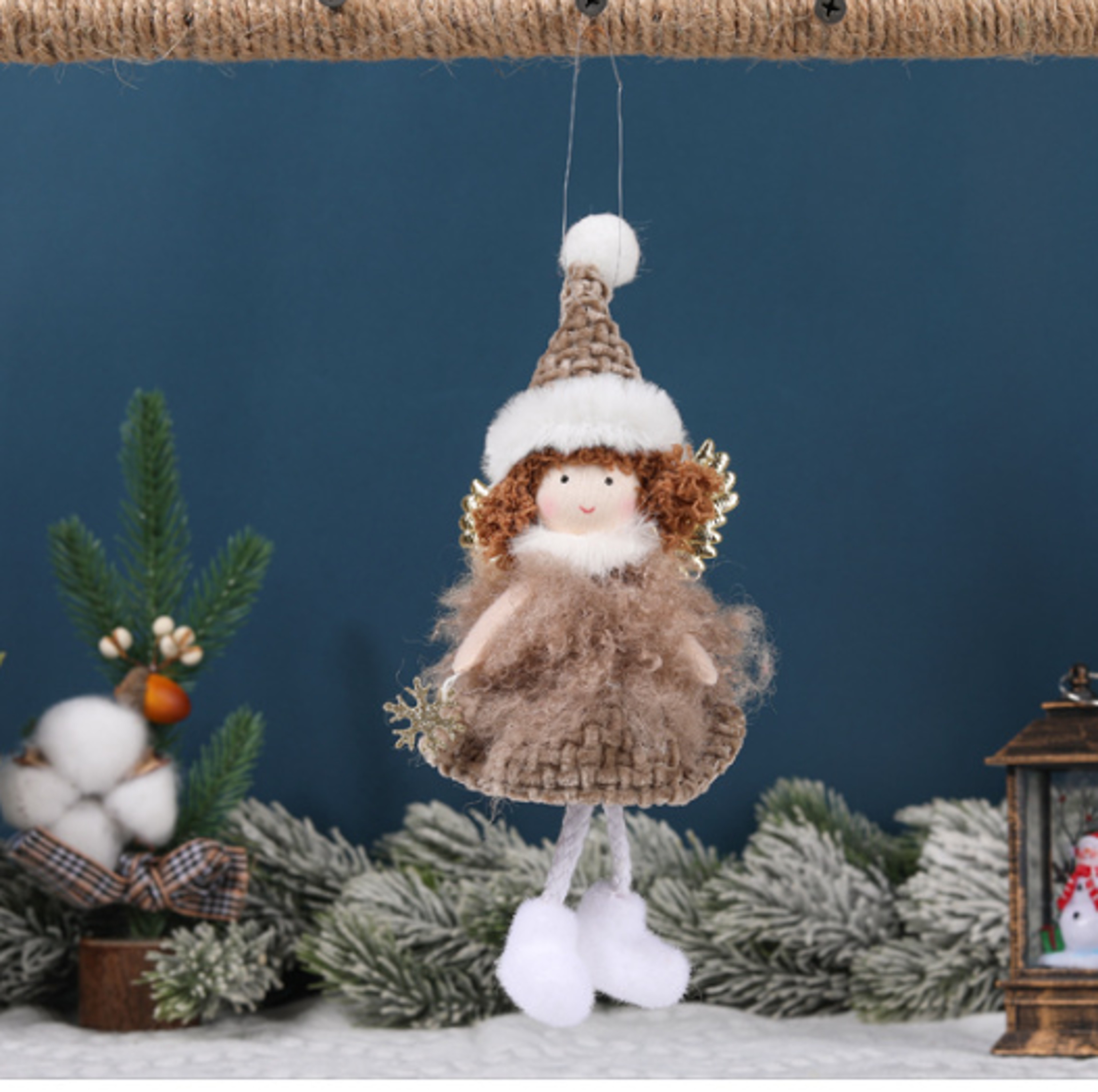 Cute Angel Christmas Doll Pendant Plush Hanging Girl Ornament Xmas Tree Decoration Holiday New Year 7