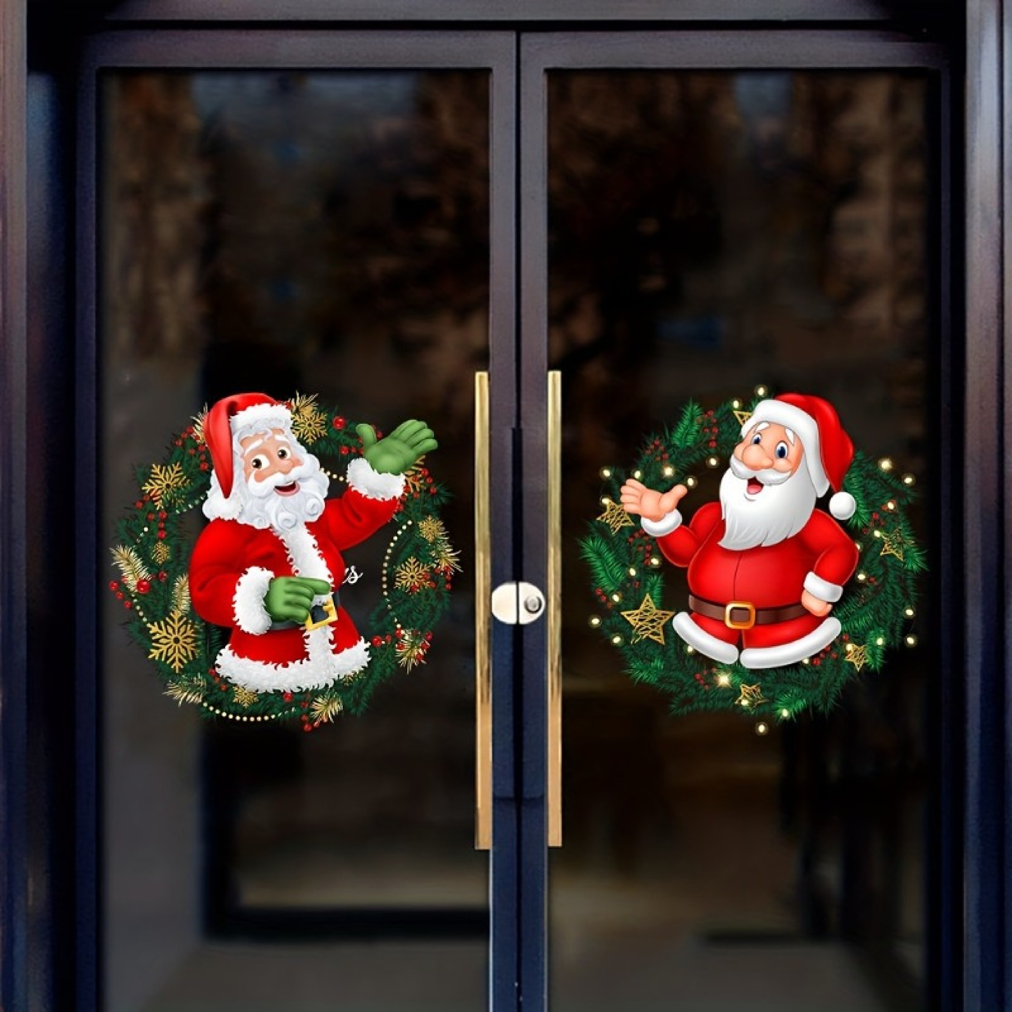 Holiday Party Decorations, Santa Claus Christmas Window Stickers, PVC Material, For Home Windows, Easy to Apply – view 2