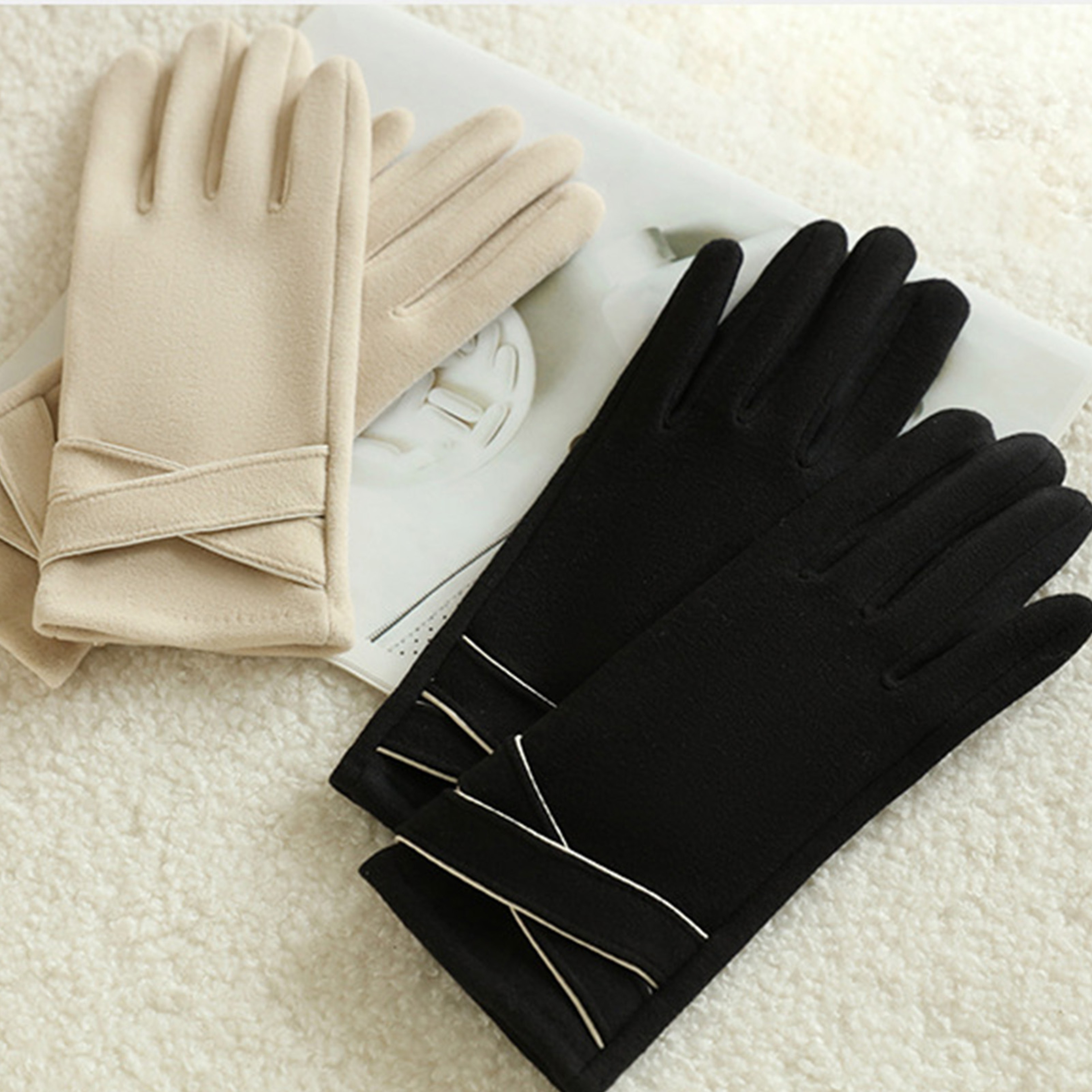 Winter Fleece Waterproof Touchscreen Gloves for Women, Cold Weather Outdoor Riding Driving, Windproof Warm Finger Gloves – view 5