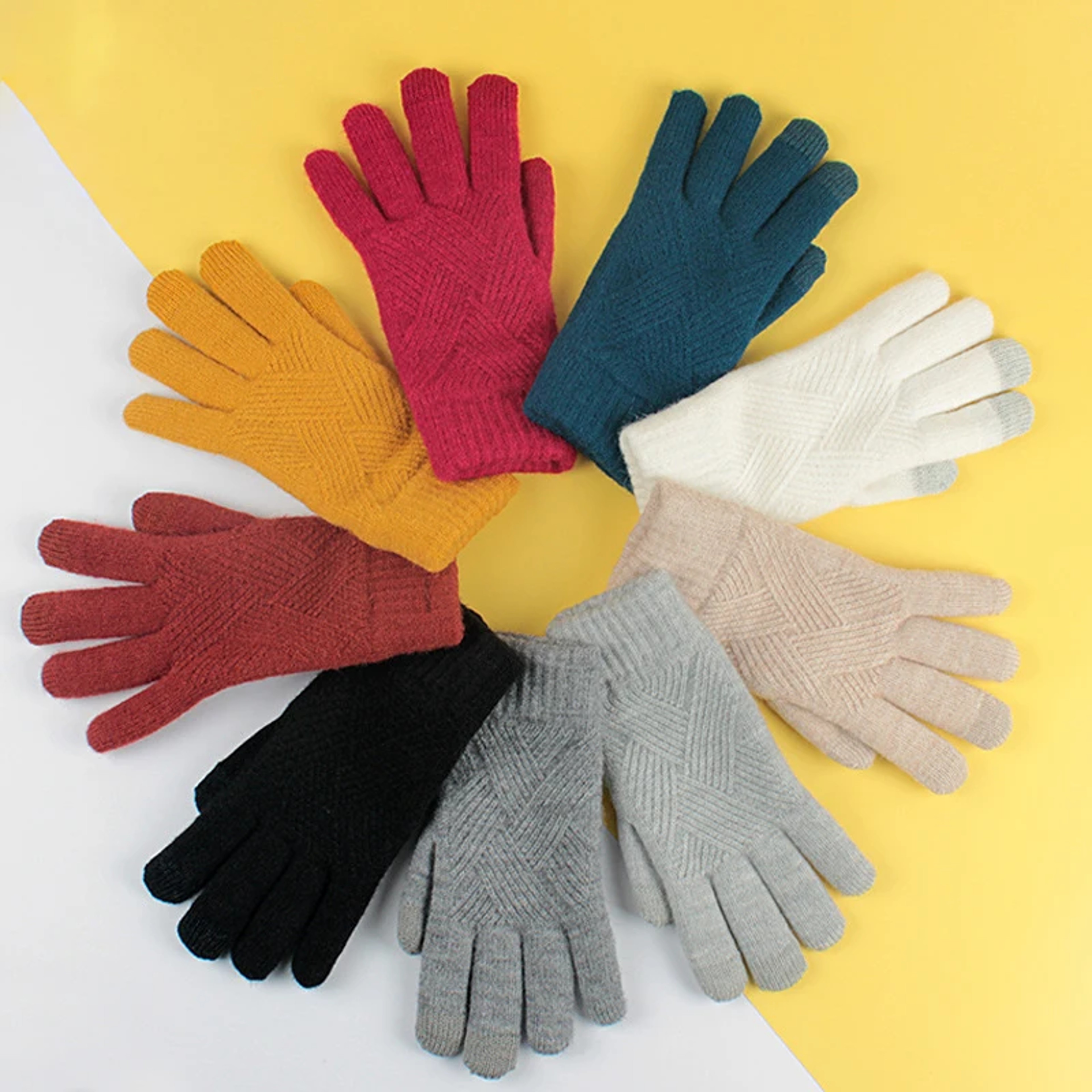 Thermal Touchscreen Gloves for Men, Women, Winter Warm Knitted, Windproof Thick Fleece Lined Cycling Riding Gloves – view 3