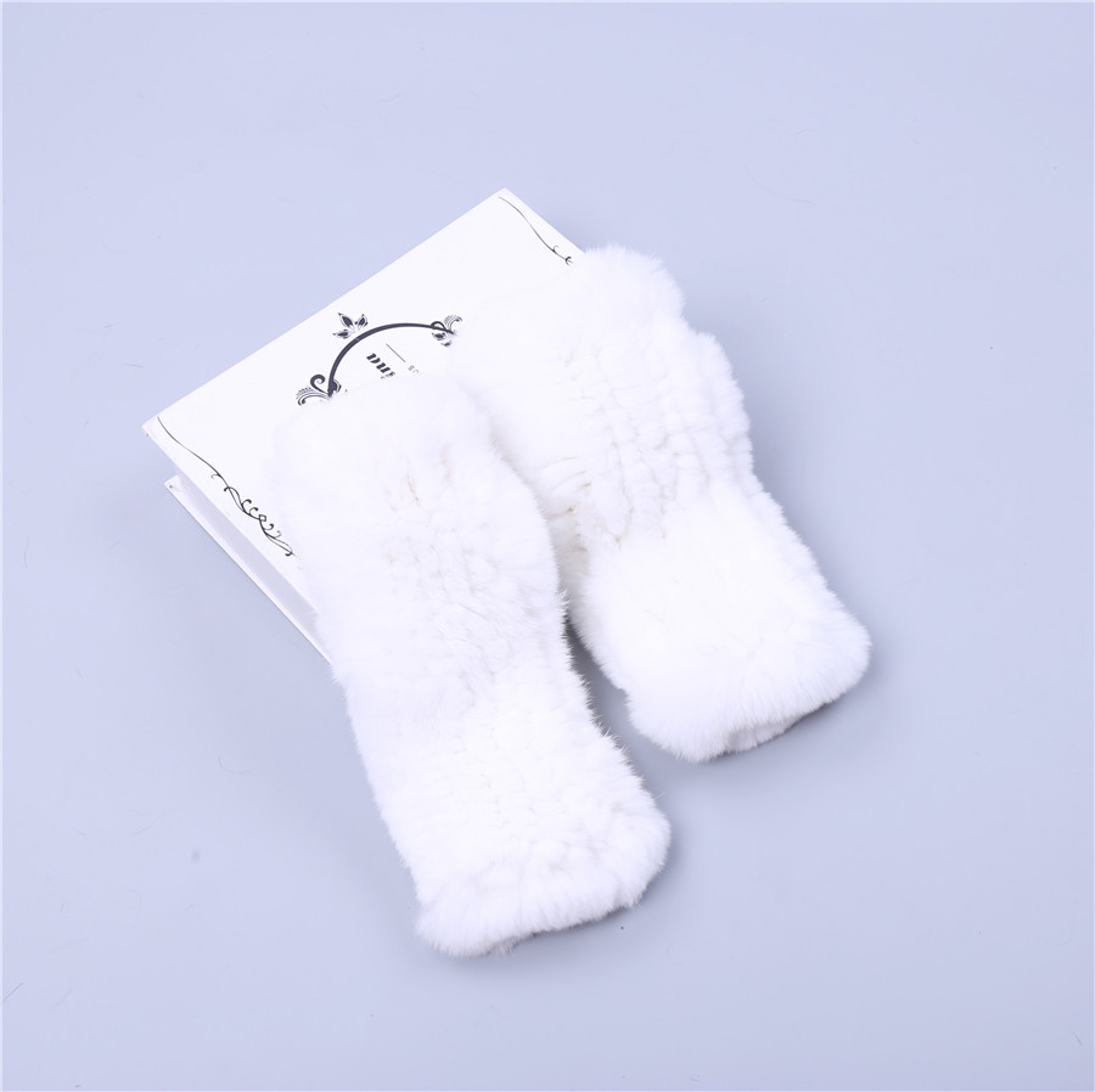 Fashion Real Rex Rabbit Fur Gloves, Womens Winter Finger less Mittens, Genuine Fur Wrist Warmers – view 18