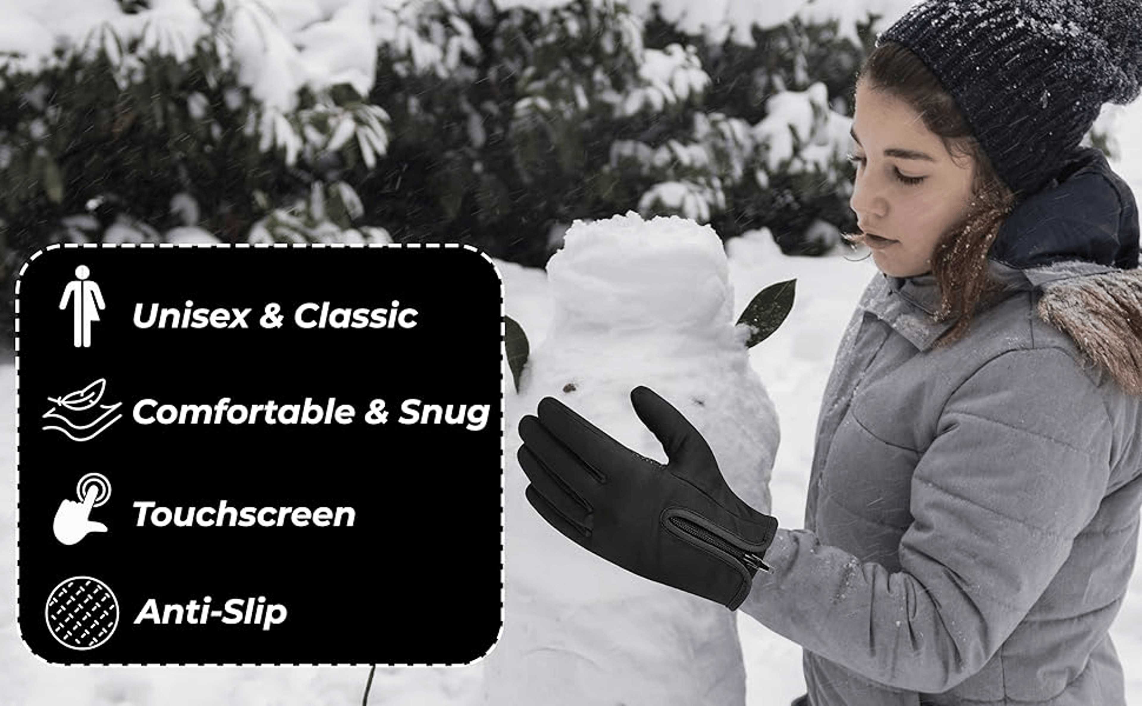 Winter Warm, Windproof Gloves, Touch Screen, Waterproof, Anti Slip, for Men and Women, Bicycle, Sports – view 12