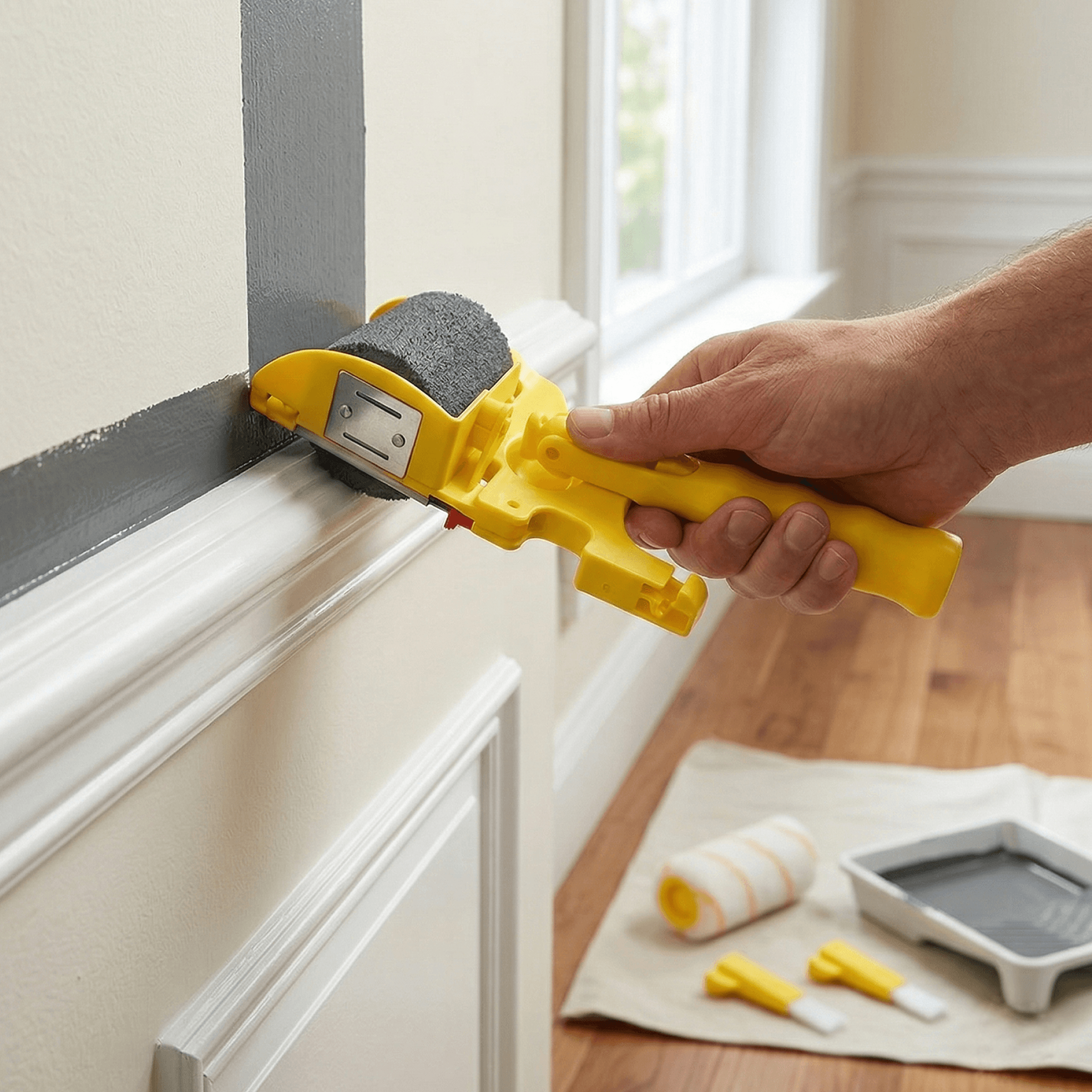 Multifunctional CleanCut Edger Painting Rolling Brush Professional Wall Paint Roller Set For Sharp