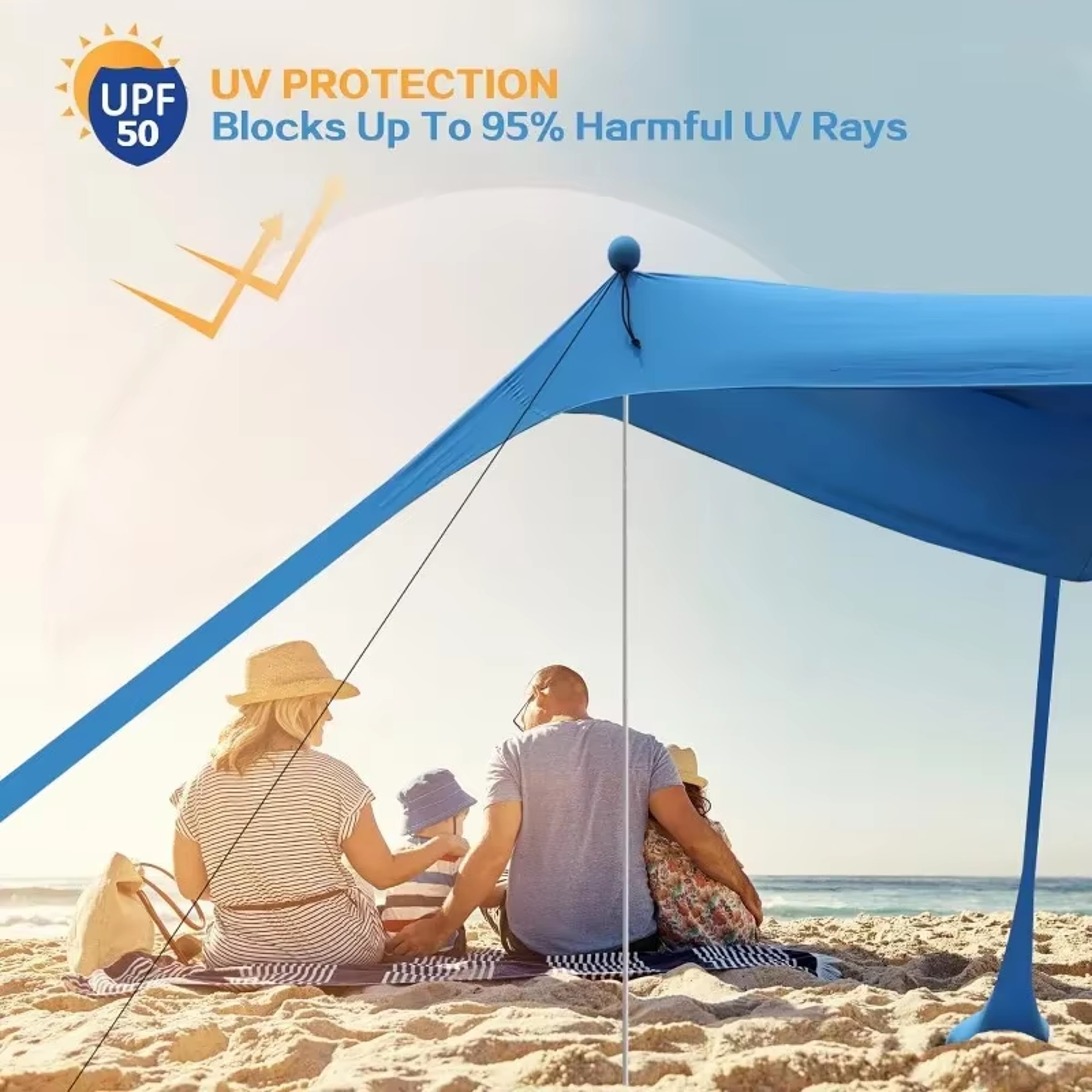 Portable Beach Canopy Tent Windproof Sun Shelter for Camping Picnics – view 3