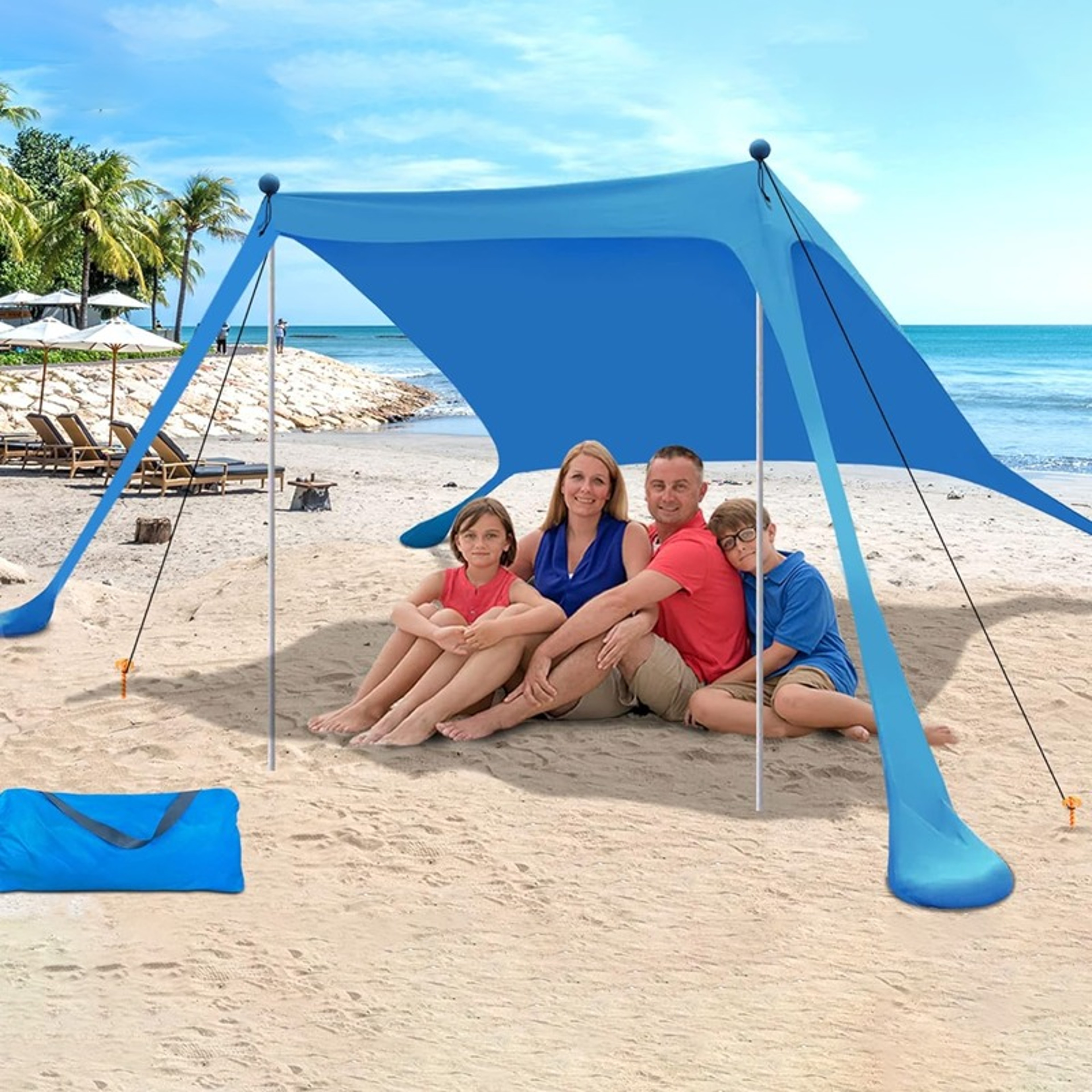 Windproof Pop Up Beach Canopy Tent With UV Sun Shade For Camping And Fishing 0