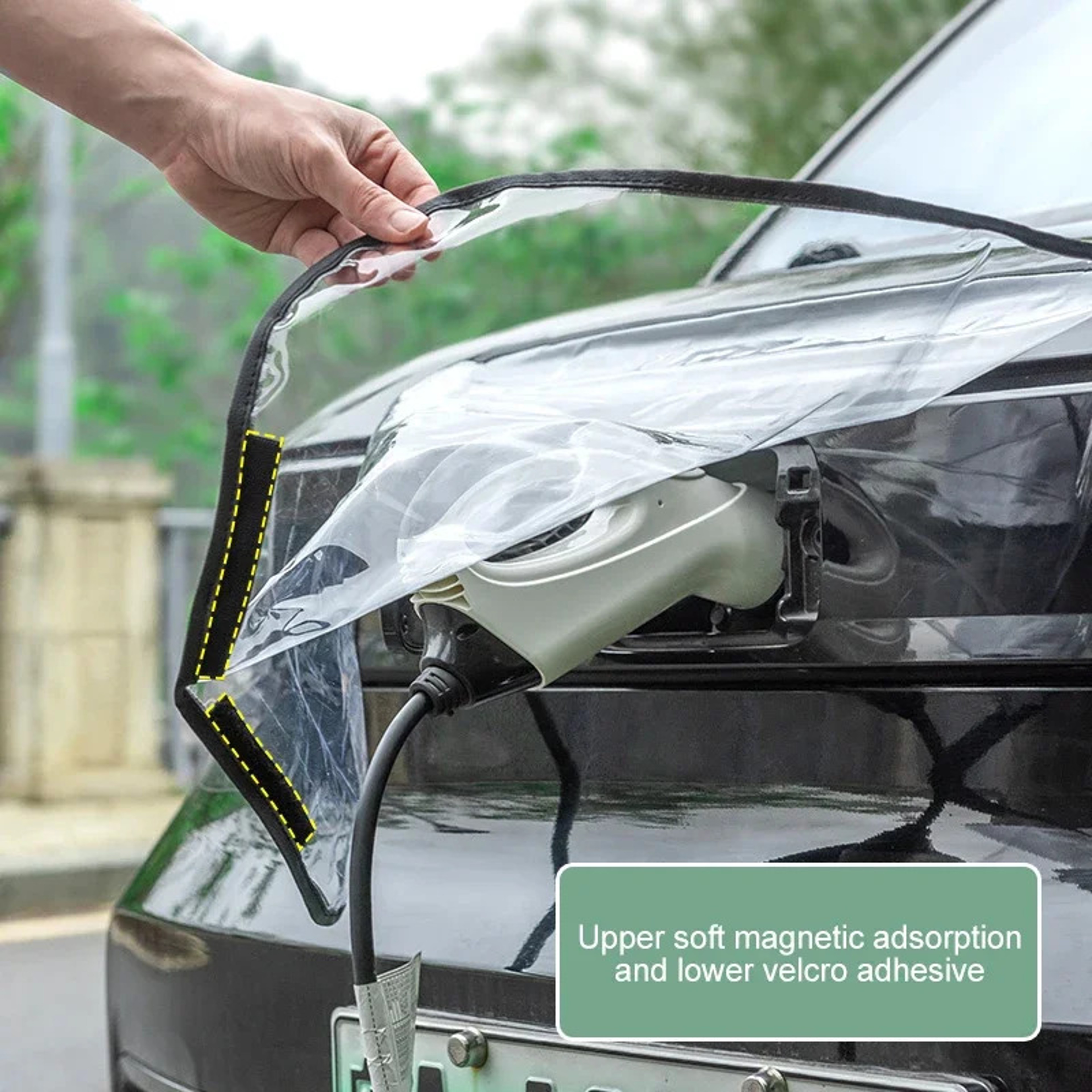 Universal EV charging port cover for Outdoor Rain and Dust Protection – view 1
