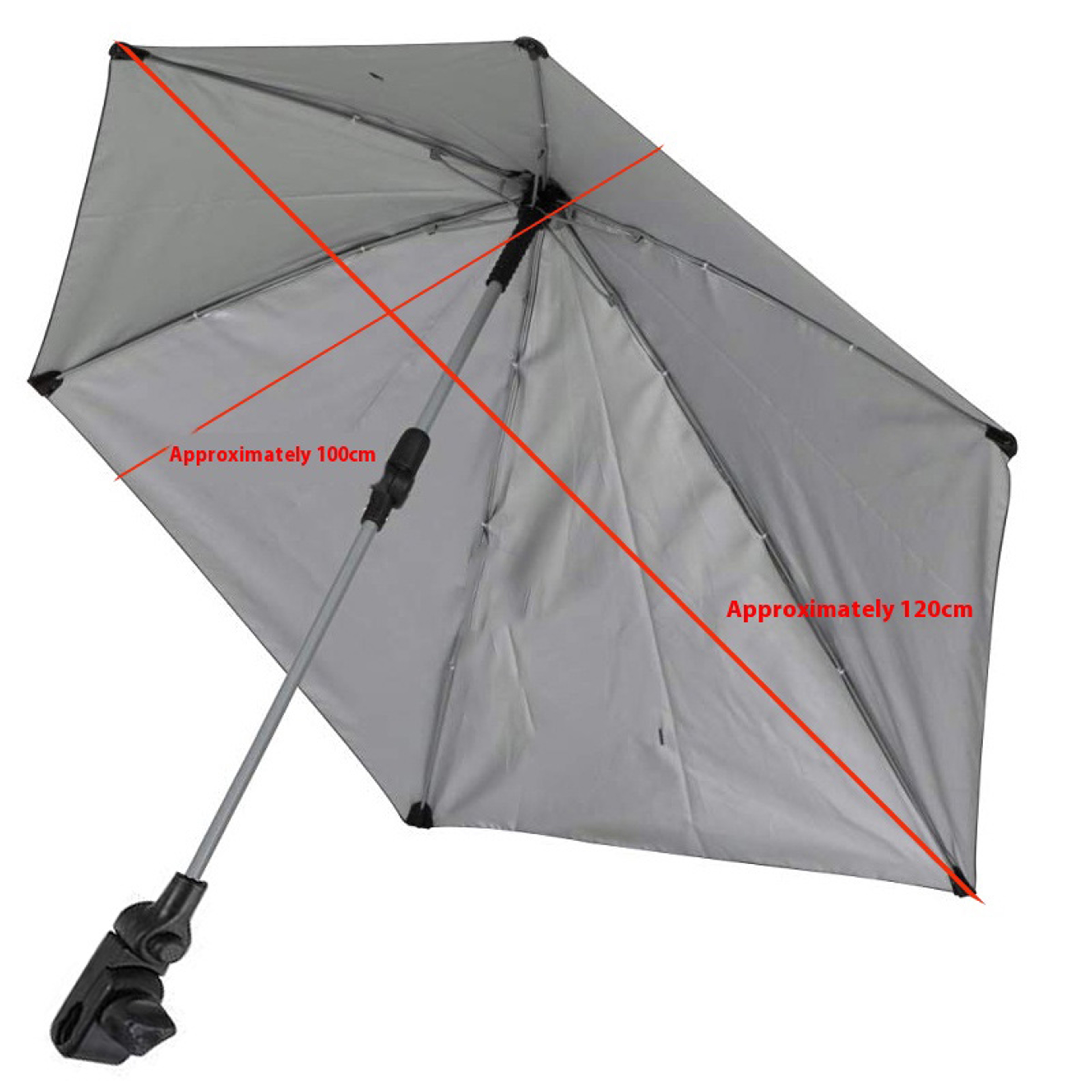 Universal Clamp On Umbrella for Stroller, Wheelchair and Beach Chair – view 2
