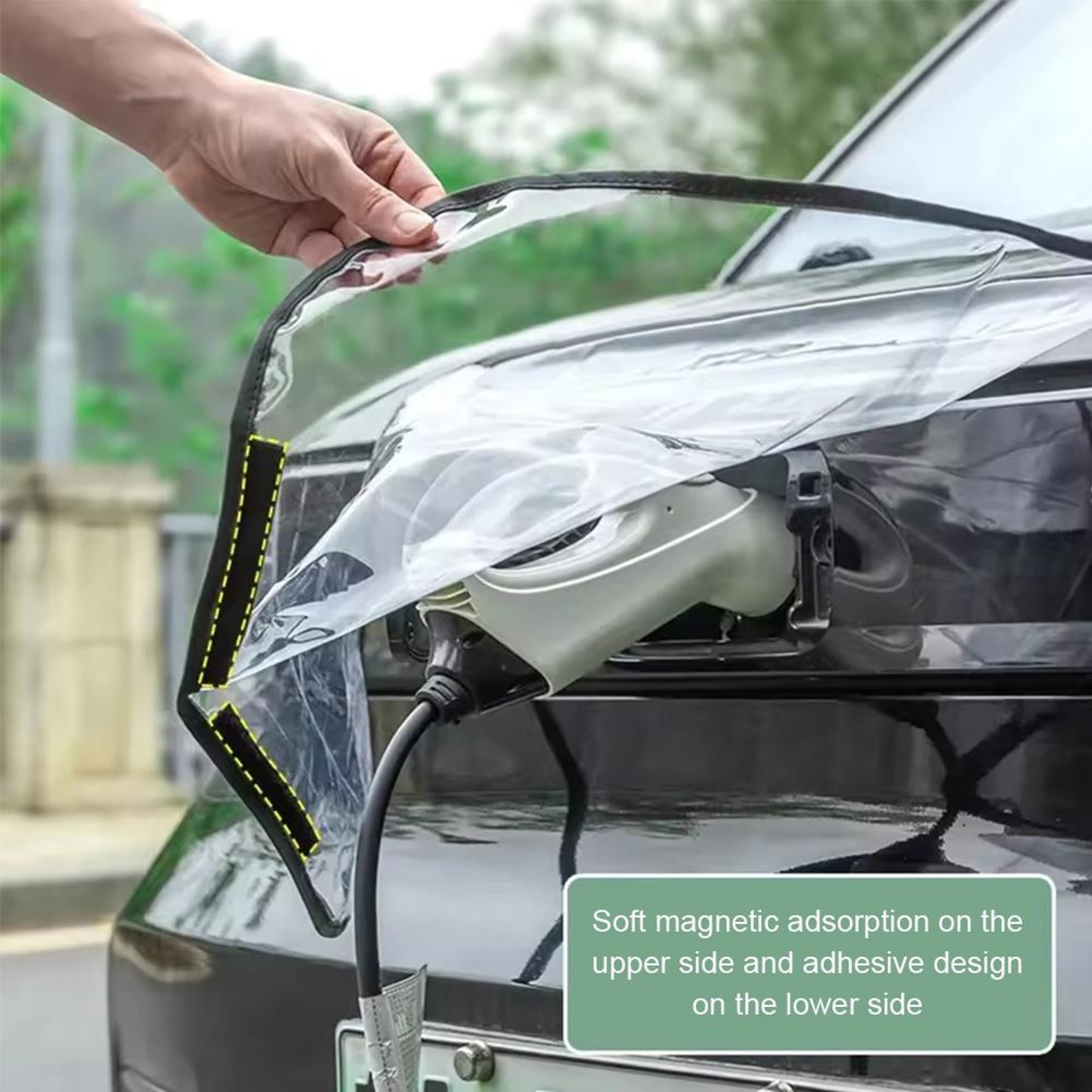 Universal EV Charger Port Cover For Outdoor Charging Clear Waterproof Rain And Dust Shield 3