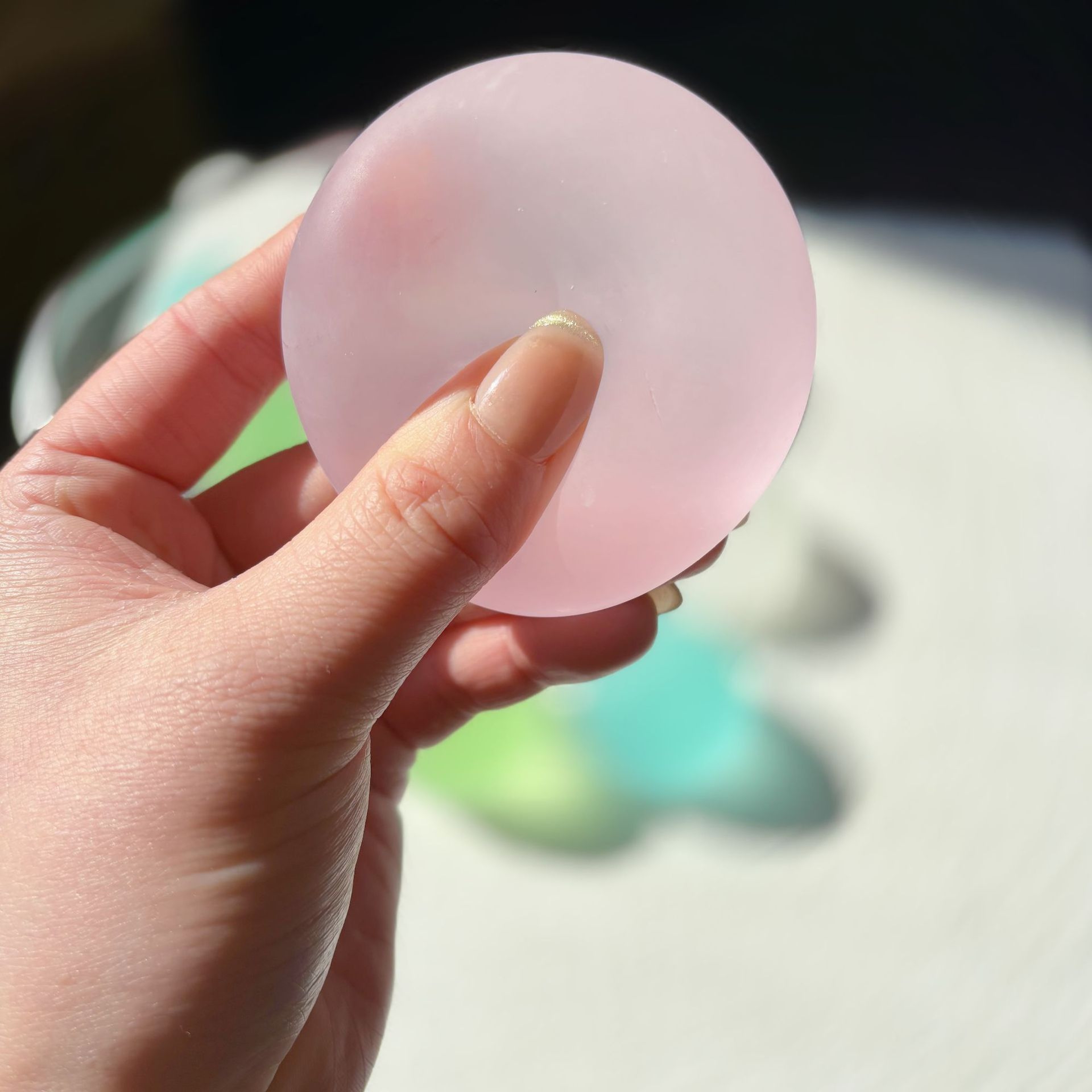 Crystal Blue Squishy Toy Slow Rebound Stress Relief Fidget For Sensory Calm 8