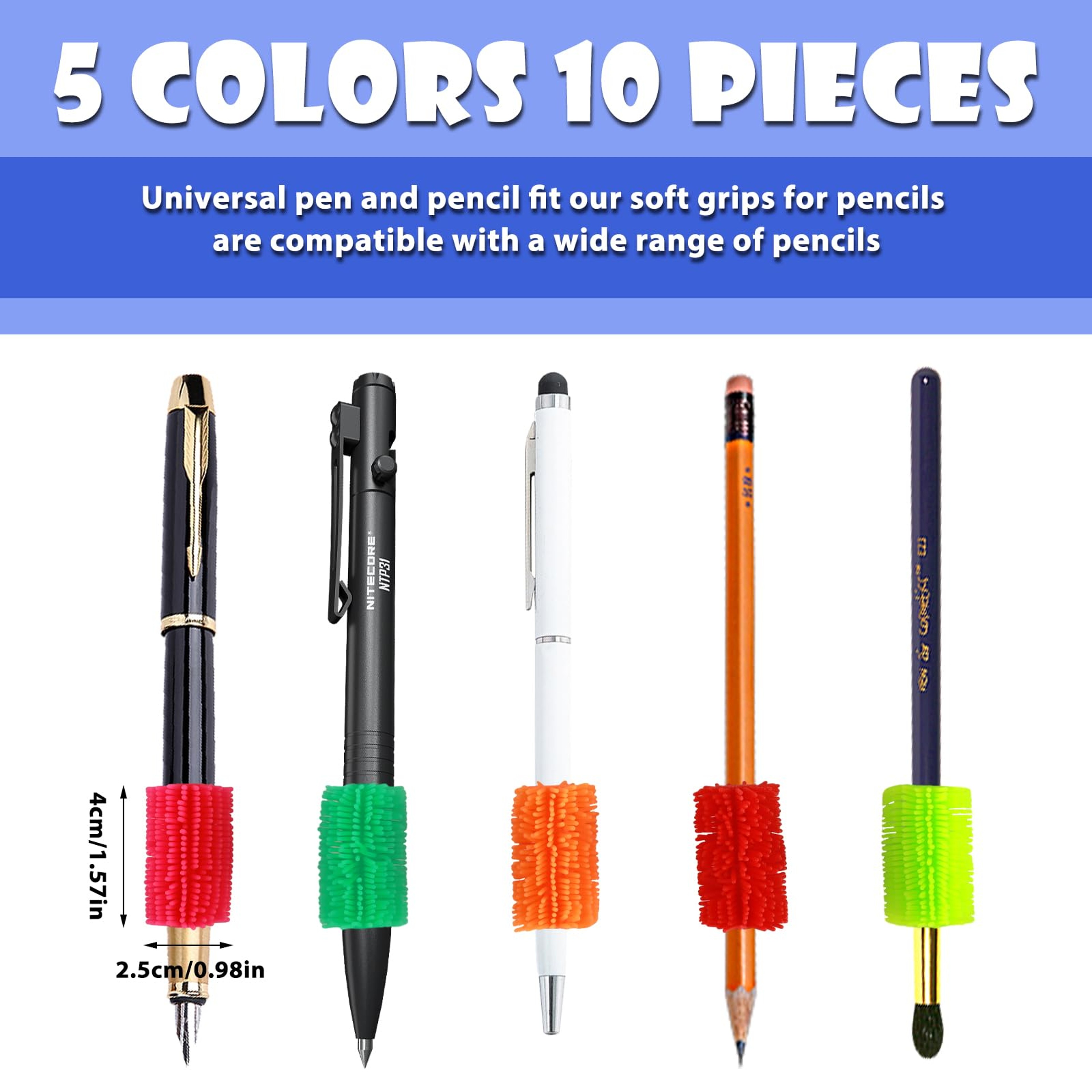 CalmGrip Stress Relief Pen Set For Kids  Adults With Soft Silicone Plush Fidget Design 1