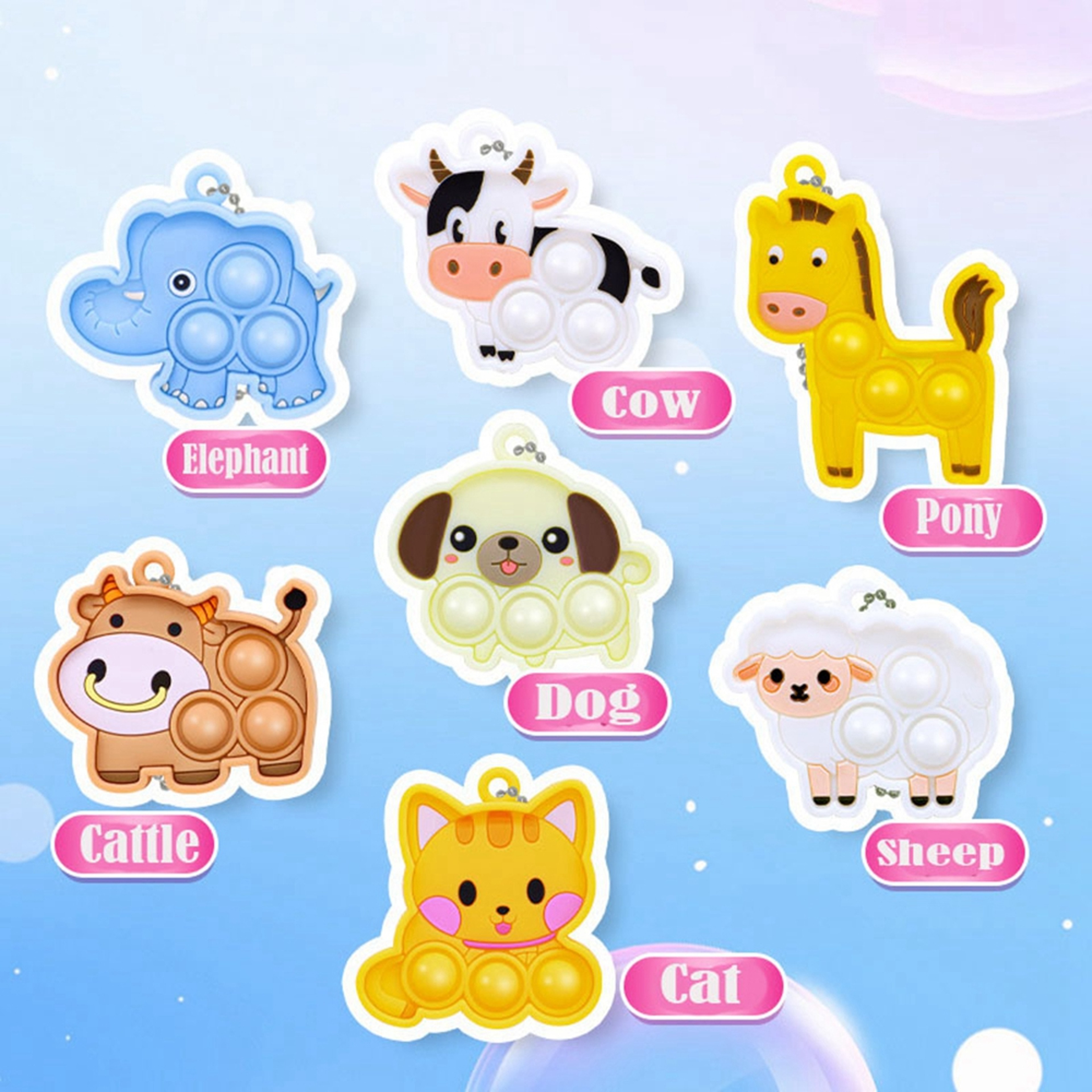 Animal Pop Bubble Fidget Toy Set For Kids  Adults Sensory Stress Relief Party Favors 2