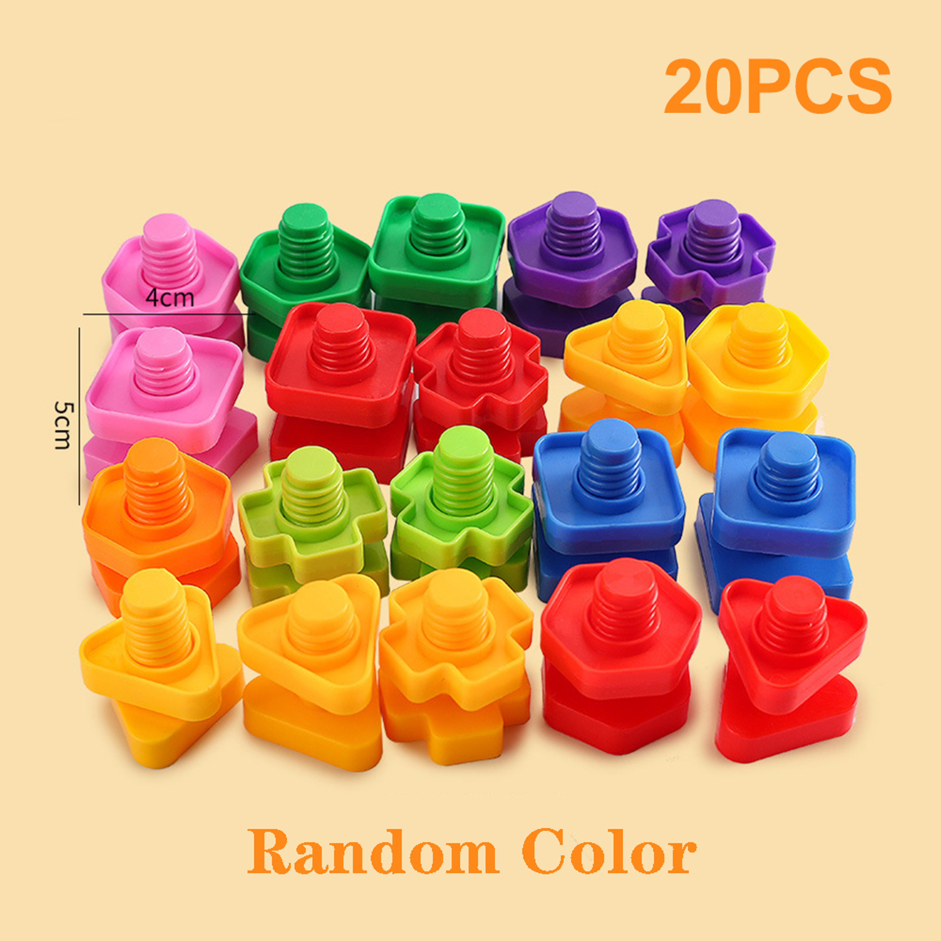 Montessori Screw Mosaic Building Blocks Set For Kids Fine Motor Learning Toy 7