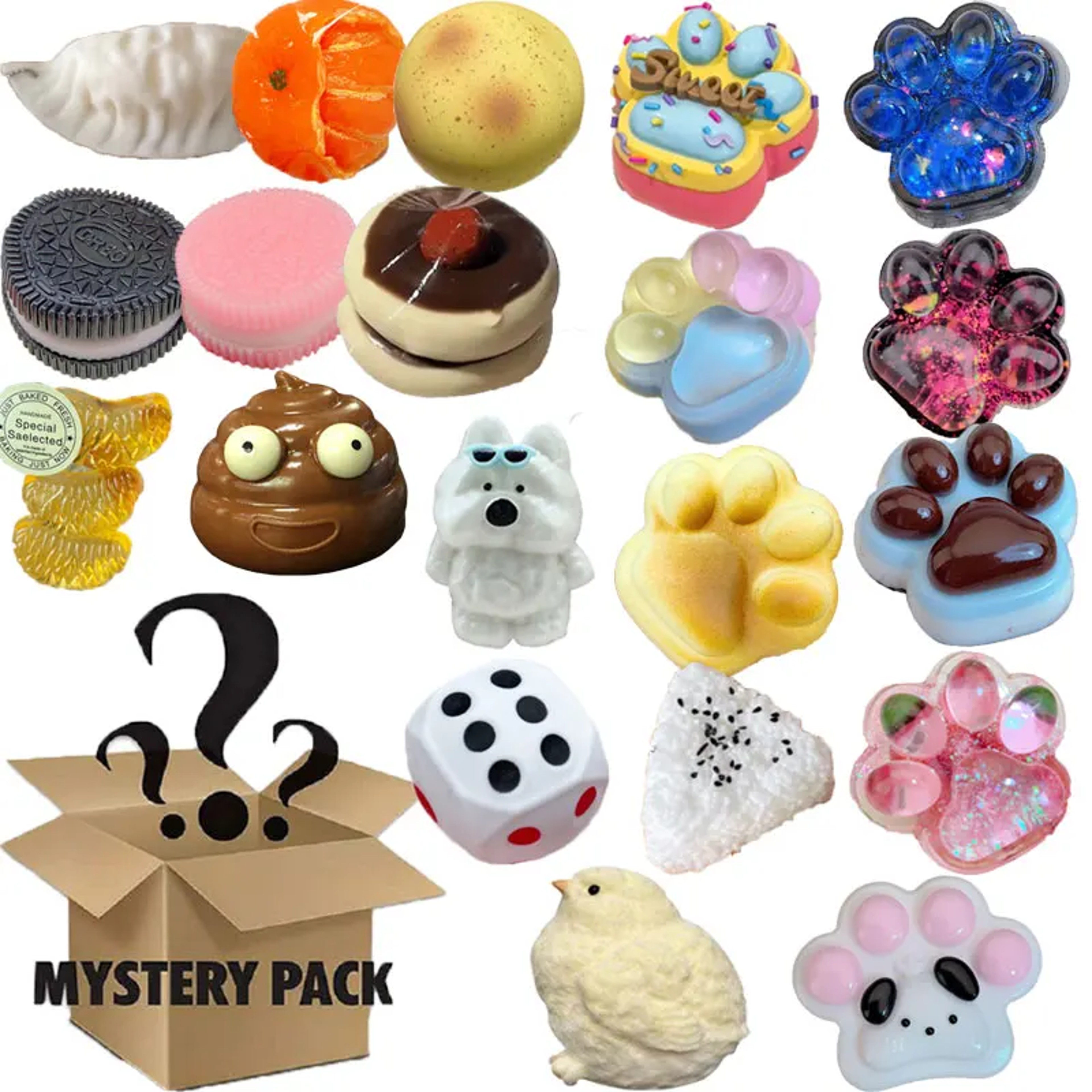 Kawaii Cat Paw Mochi Squishy Set Stress Relief Fidget Toys – view 2