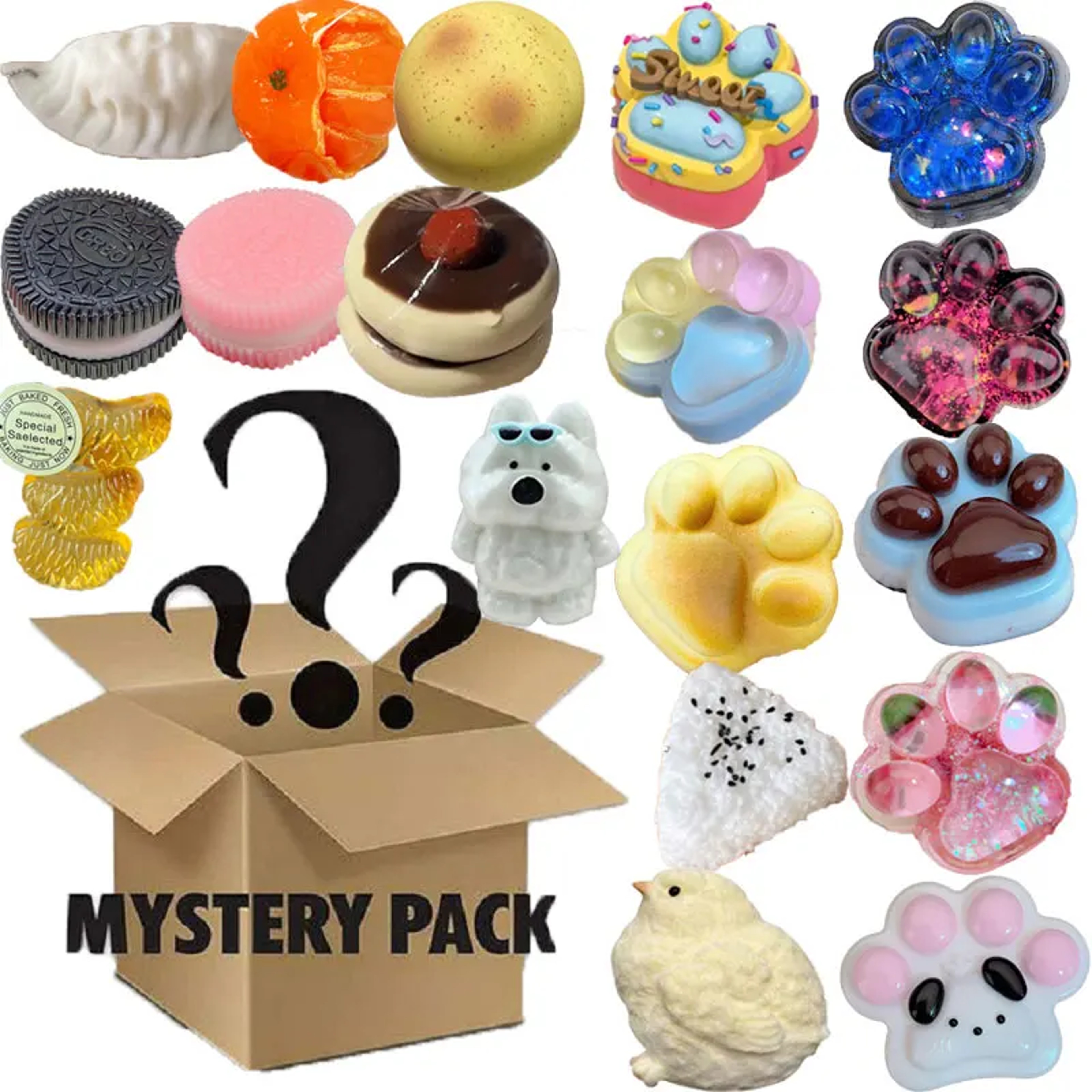 Kawaii Cat Paw Mochi Squishy Set Stress Relief Fidget Toys – view 6