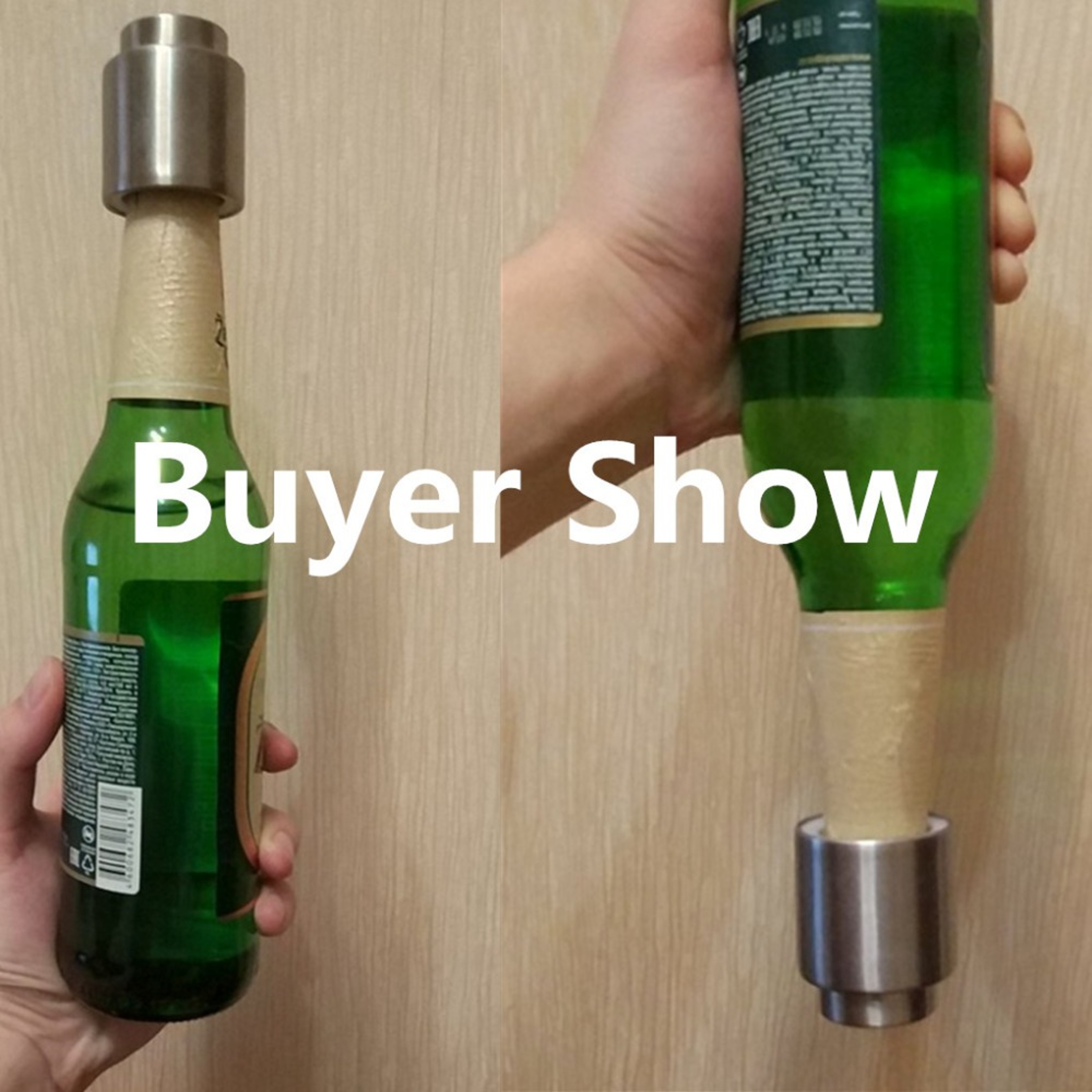 Stainless Steel Vacuum Wine Stopper Set Reusable Airtight Wine Bottle Sealer Caps – view 3