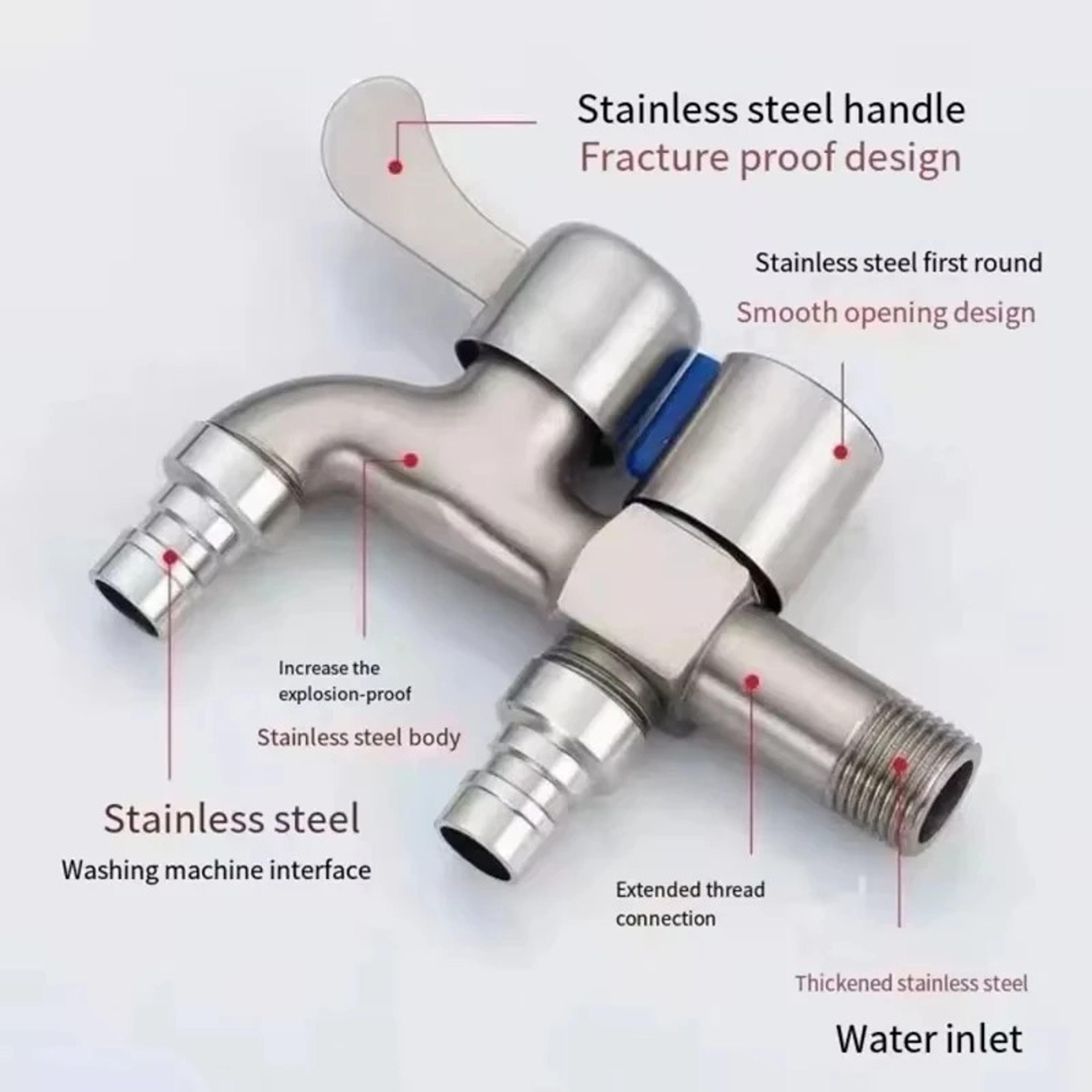 Dual Control Stainless Steel Faucet With Double Outlet Bathroom  Bidet Tap 1