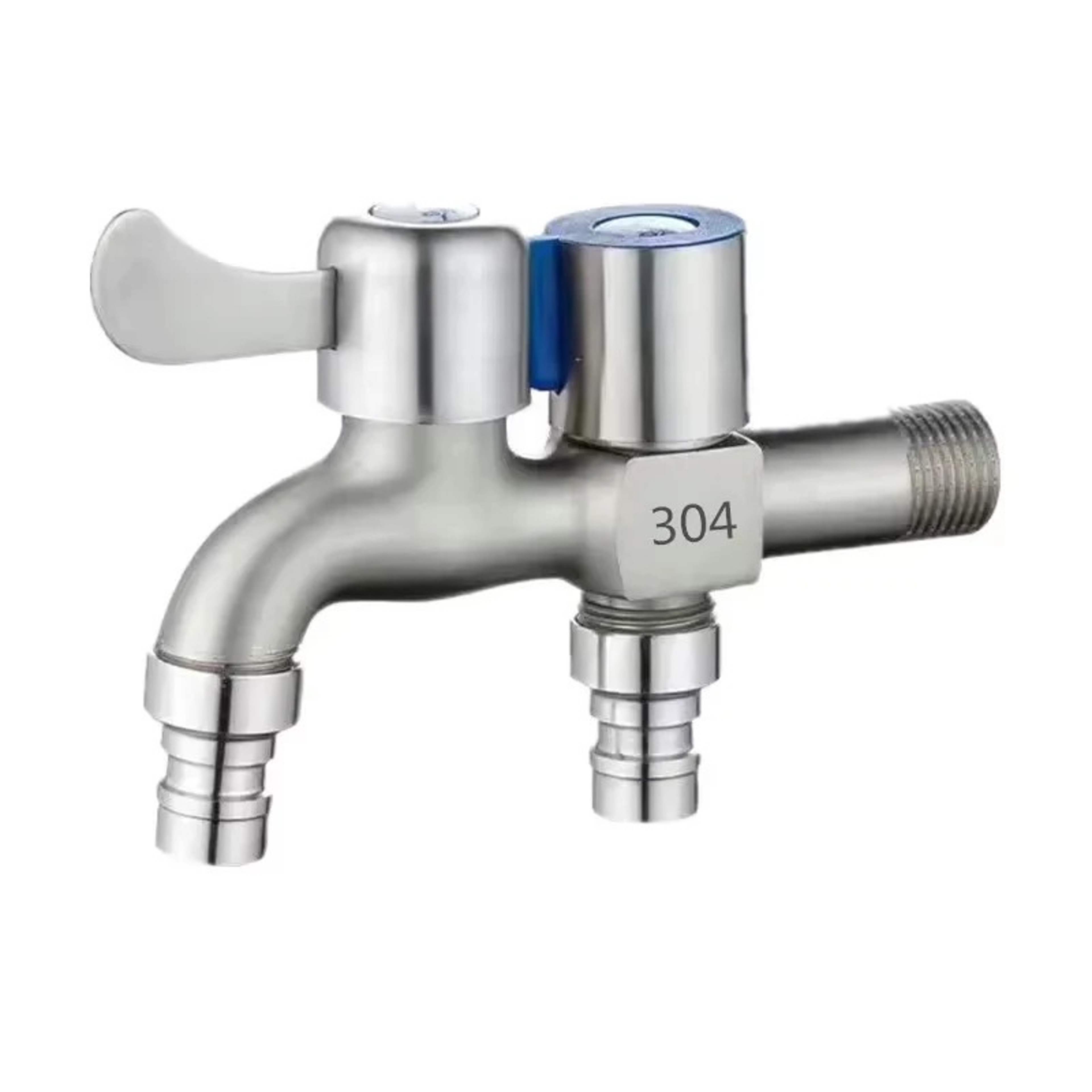 Dual Control Stainless Steel Faucet With Double Outlet Bathroom  Bidet Tap 0