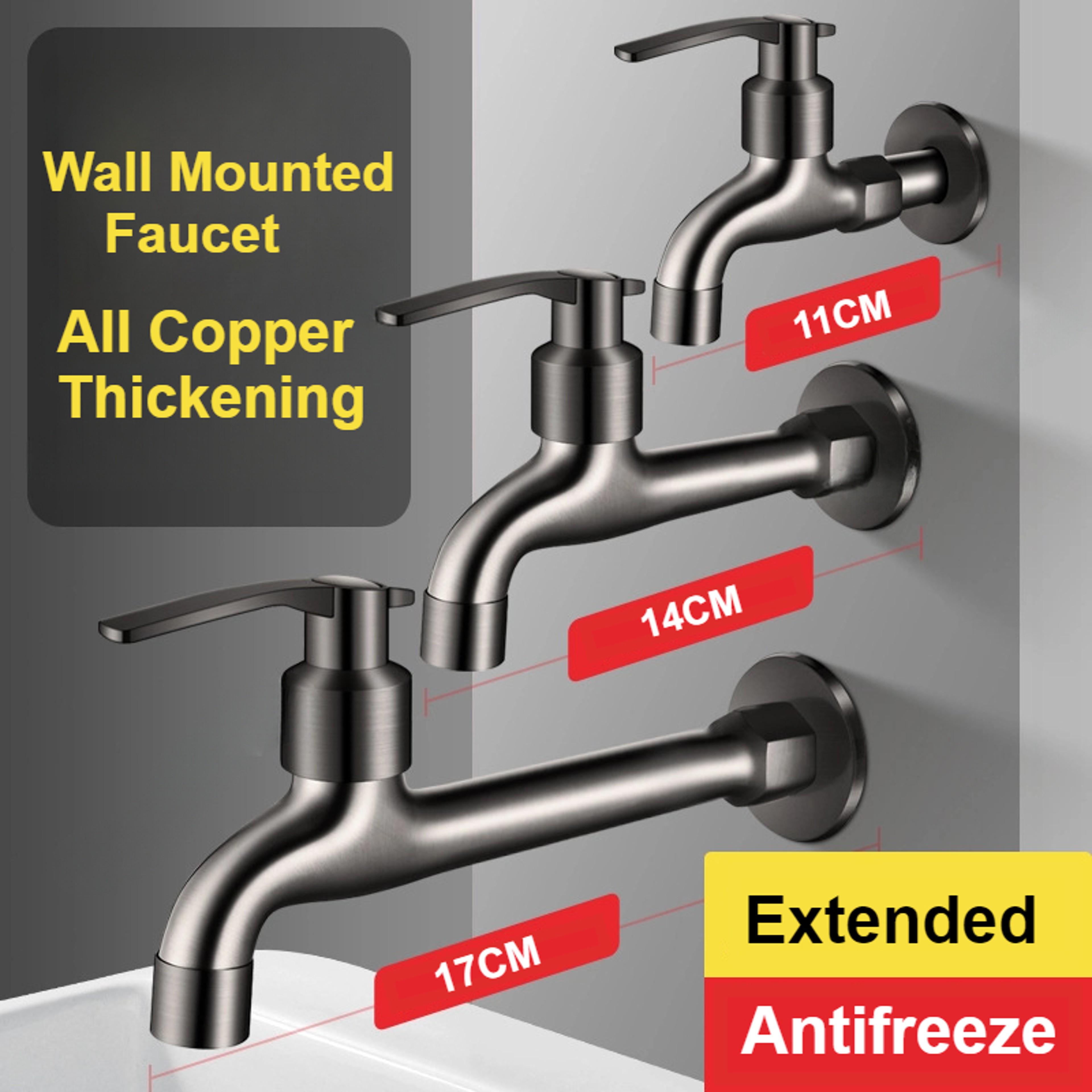 Premium Copper Balcony Faucet Wall Mounted Tap For Quick Open Washing 1