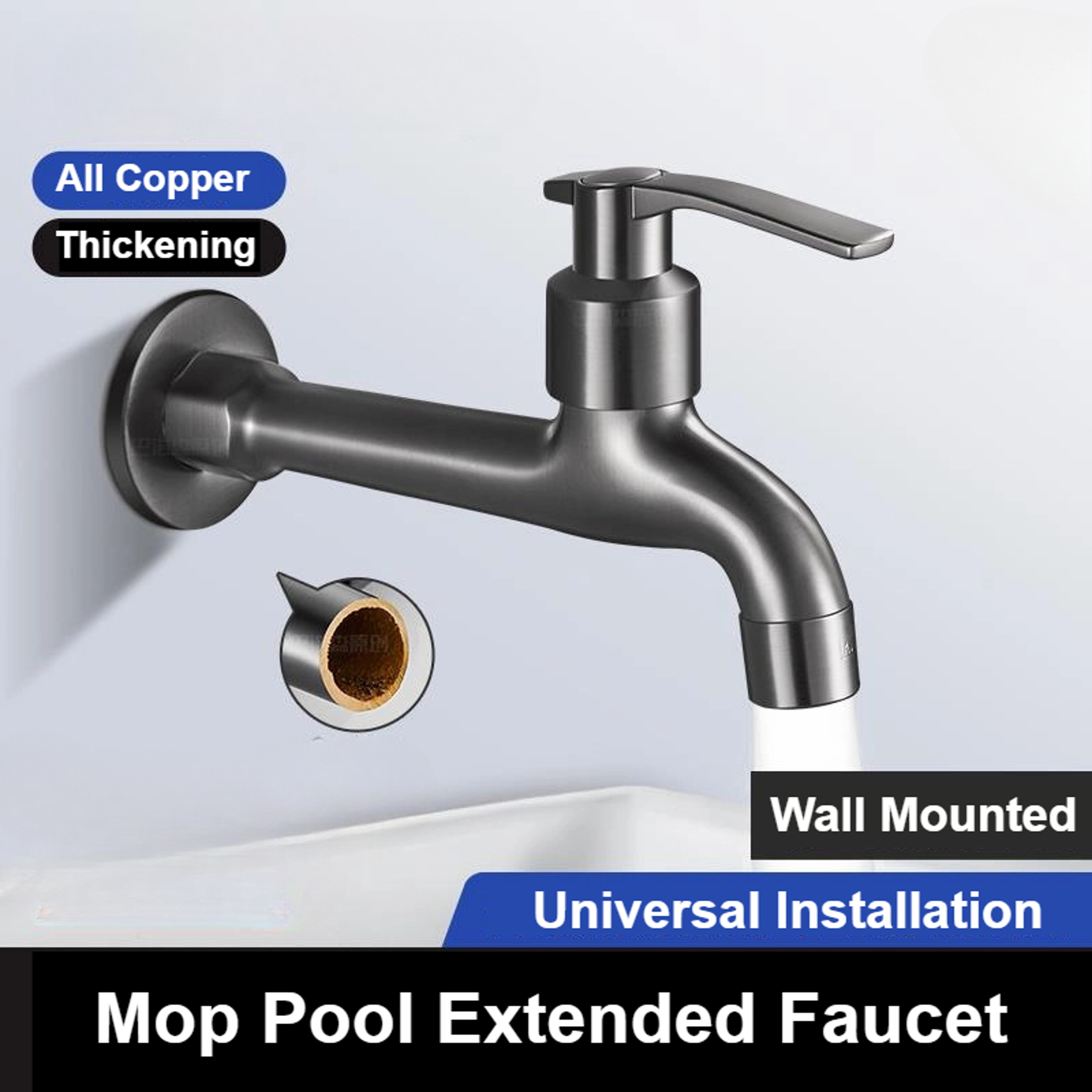 Premium Copper Balcony Faucet Wall Mounted Tap For Quick Open Washing 2