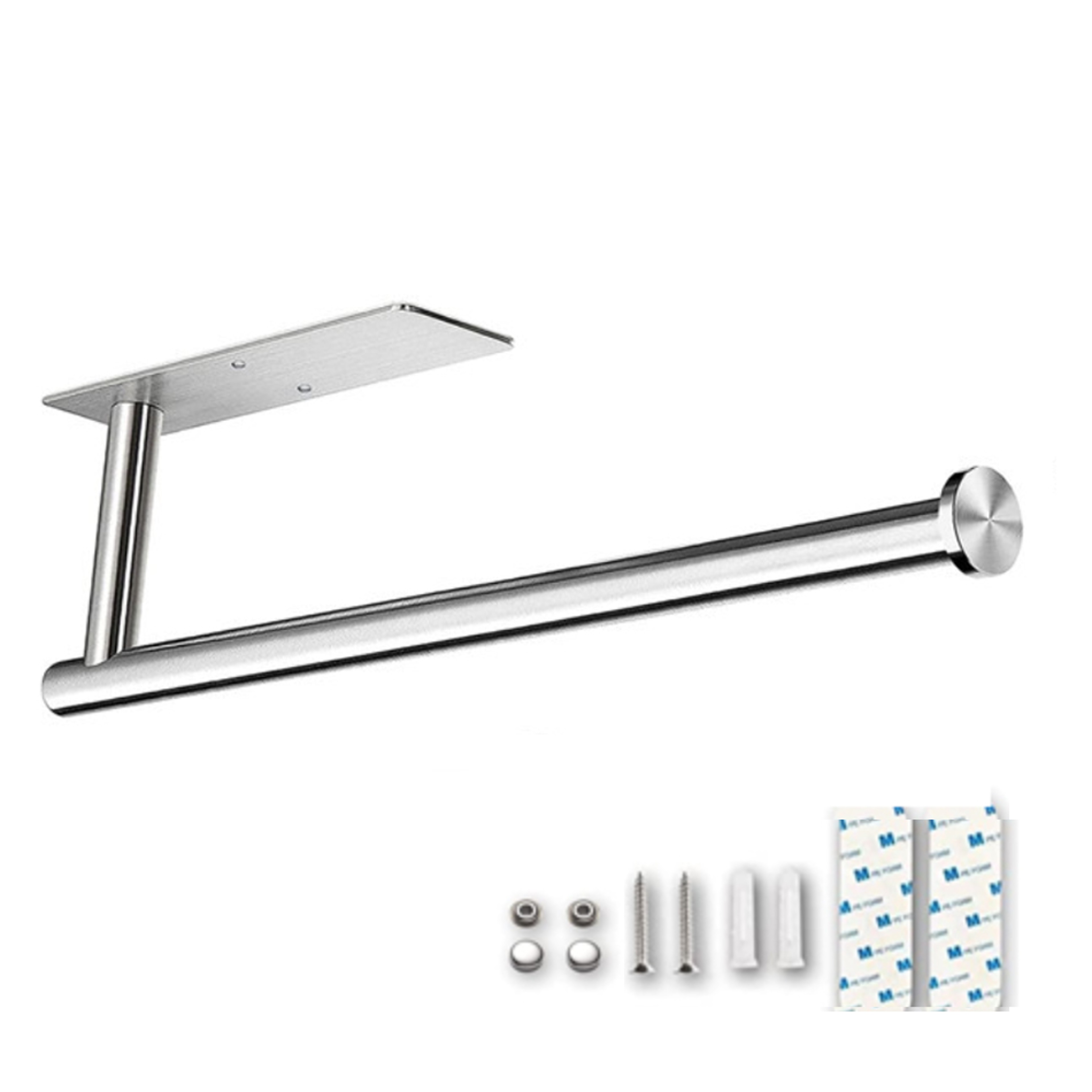 Adhesive Toilet Paper Holder Brushed Gold Stainless Steel Towel Rack – view 9