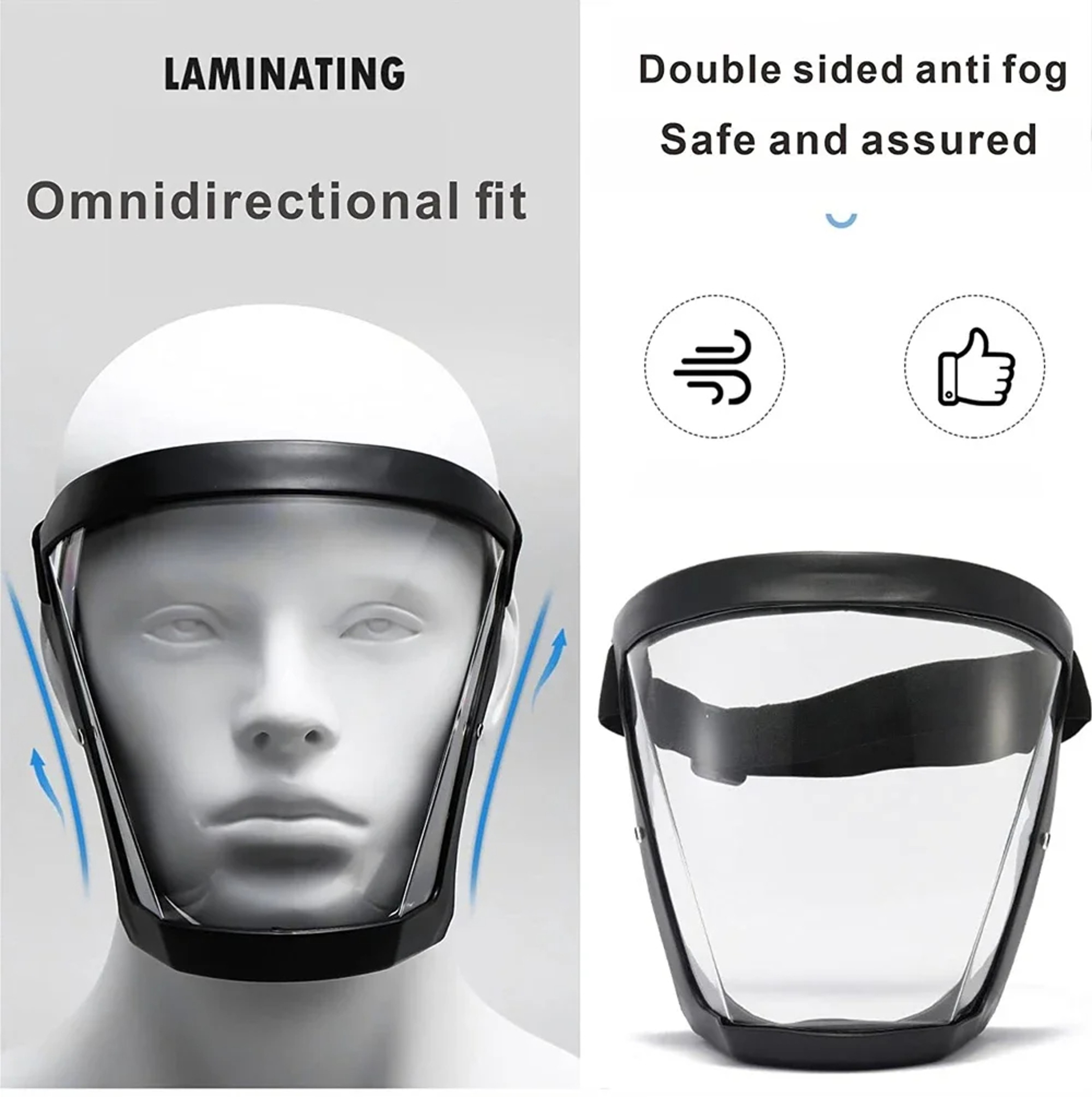 Transparent Full Face Shield Mask Protective Eye Safety Cover for Kitchen & Outdoor Use – view 5