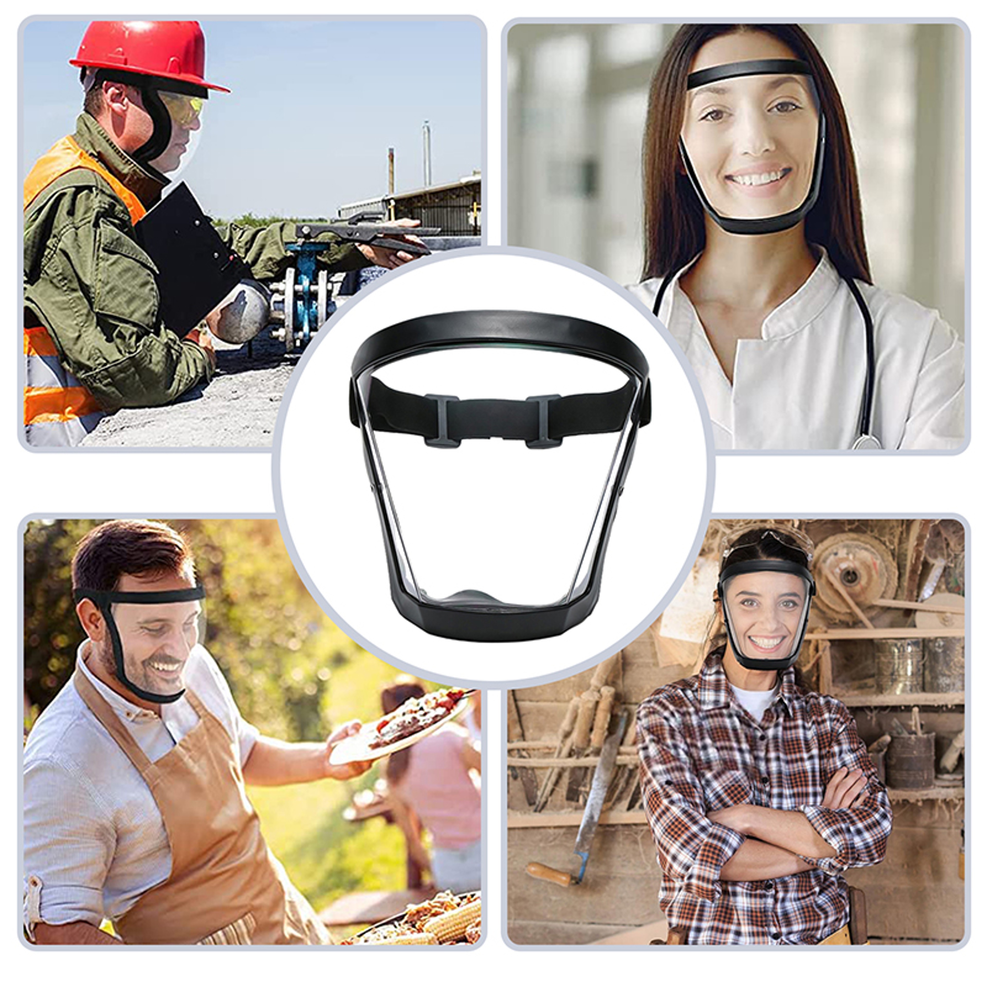 Anti Fog Full Face Shield With Filters Kitchen  Work Safety Mask 3