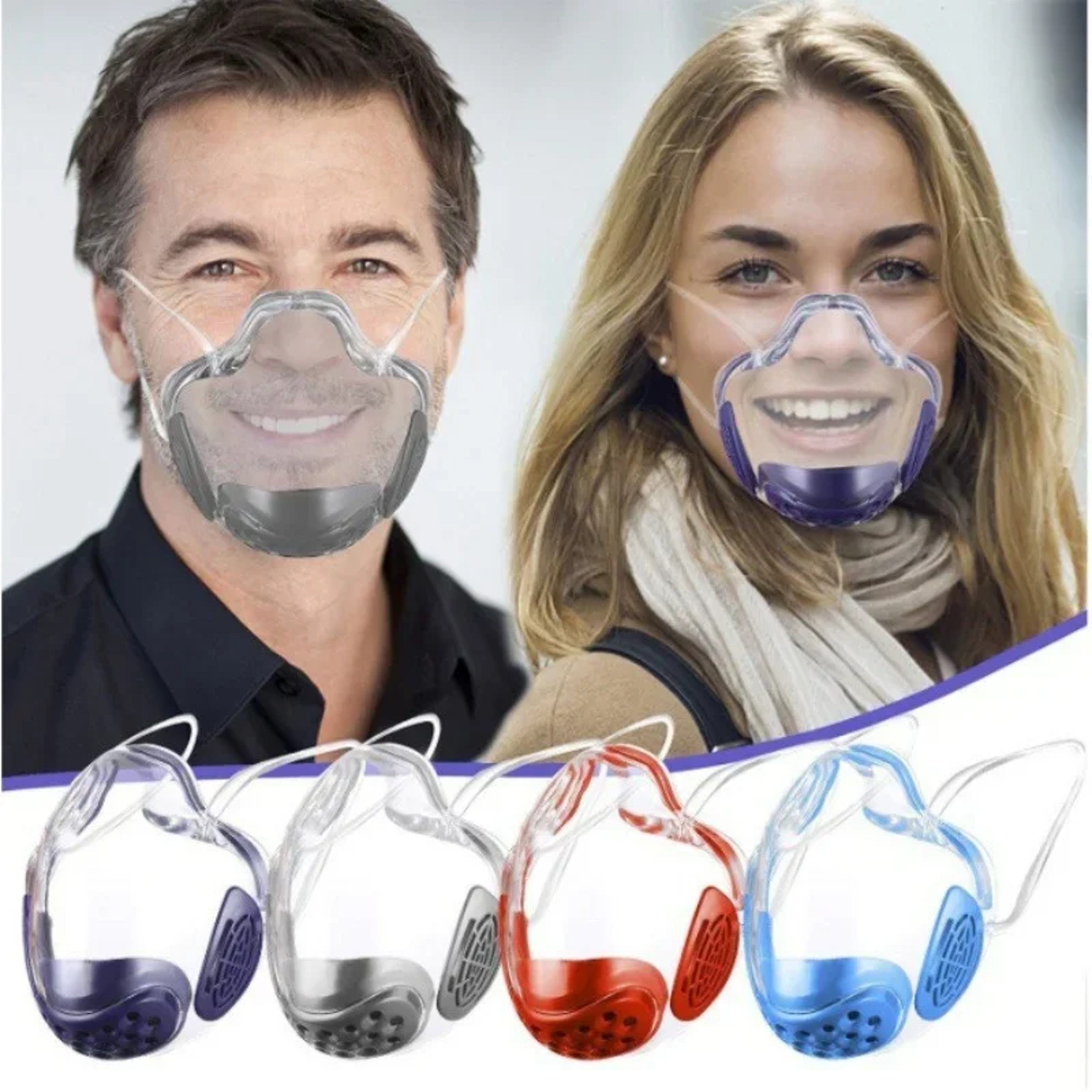 Transparent Protective Face Mask For Adults Reusable Anti Fog Shield 4