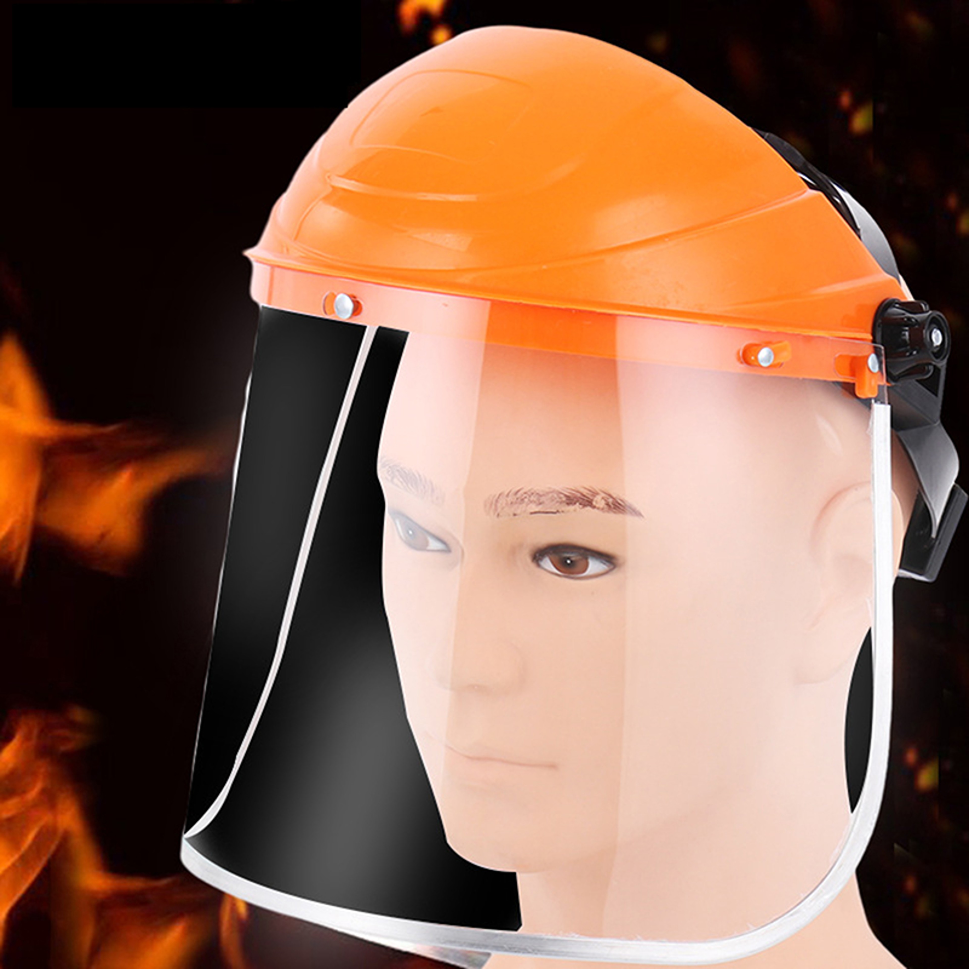 Transparent Full Face Shield with Head Mounted Eye Protection for Motorcycle & Safety – view 1