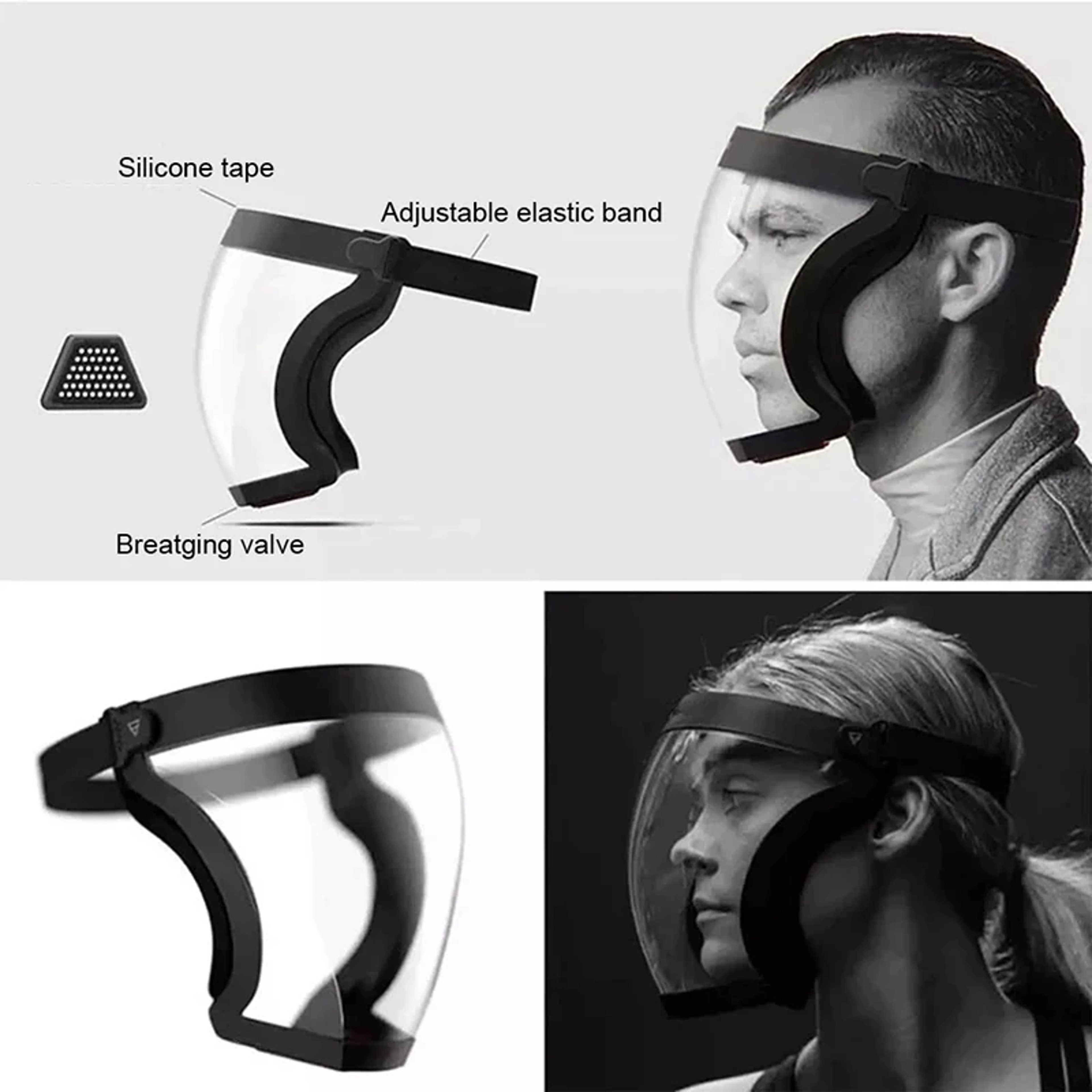 Premium Transparent Full Face Shield Protective Mask with Anti Fog & Splash Proof Design – view 5