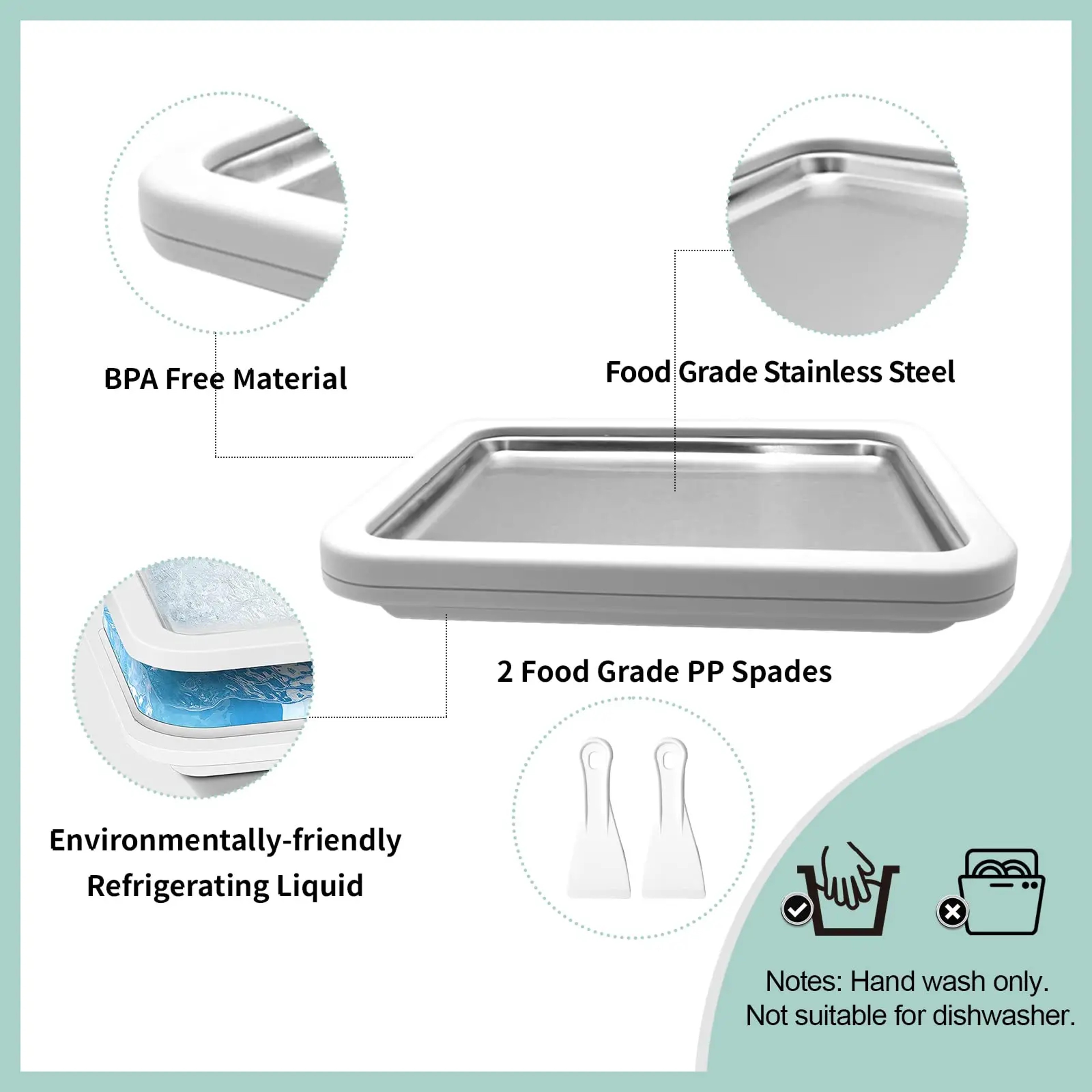 Frozen Roll Pro Ice Cream Maker Pan for Homemade Rolled Ice Cream & Frozen Yogurt – view 3