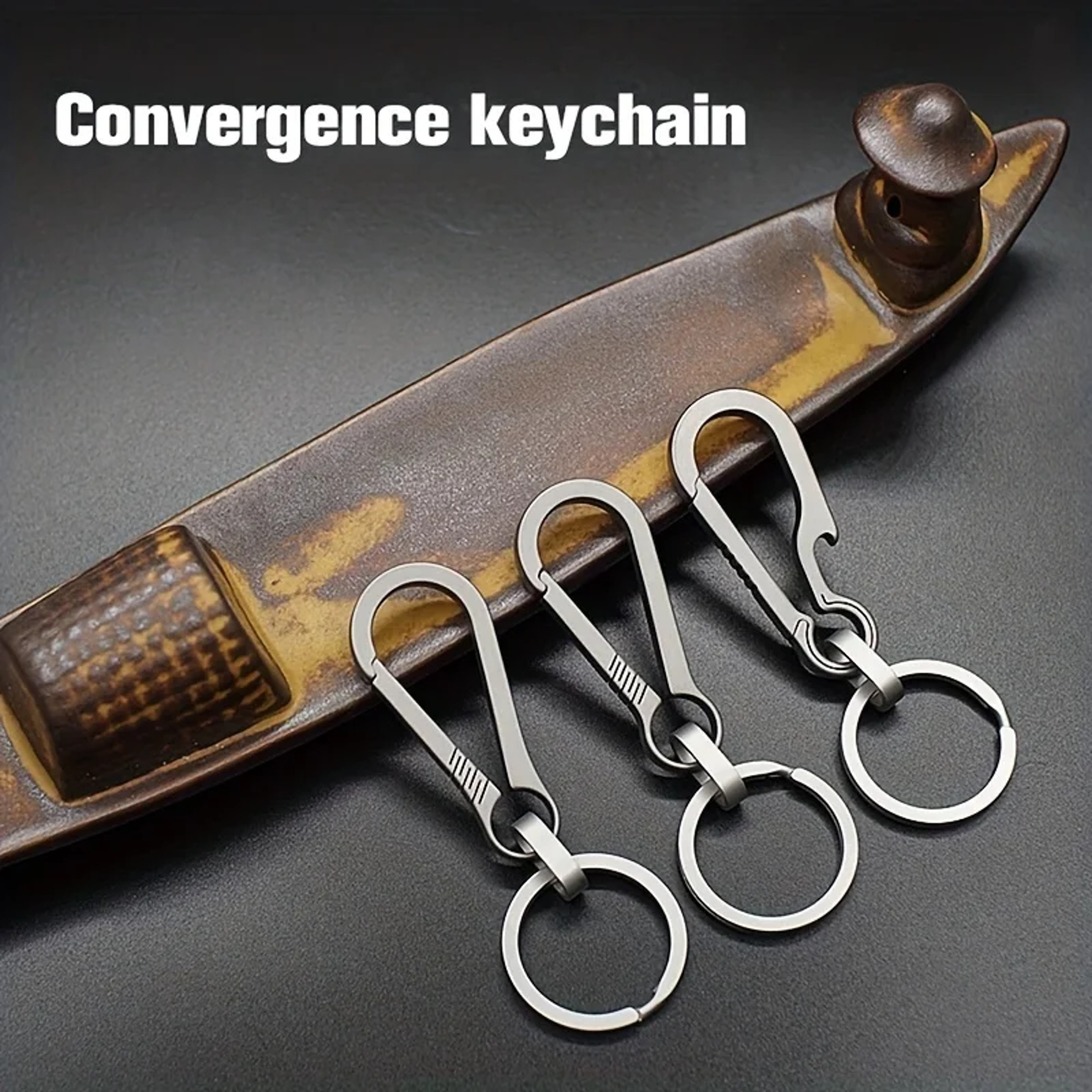 Titanium Carabiner Keychain With Bottle Opener For Camping Hiking  Everyday Carry 2