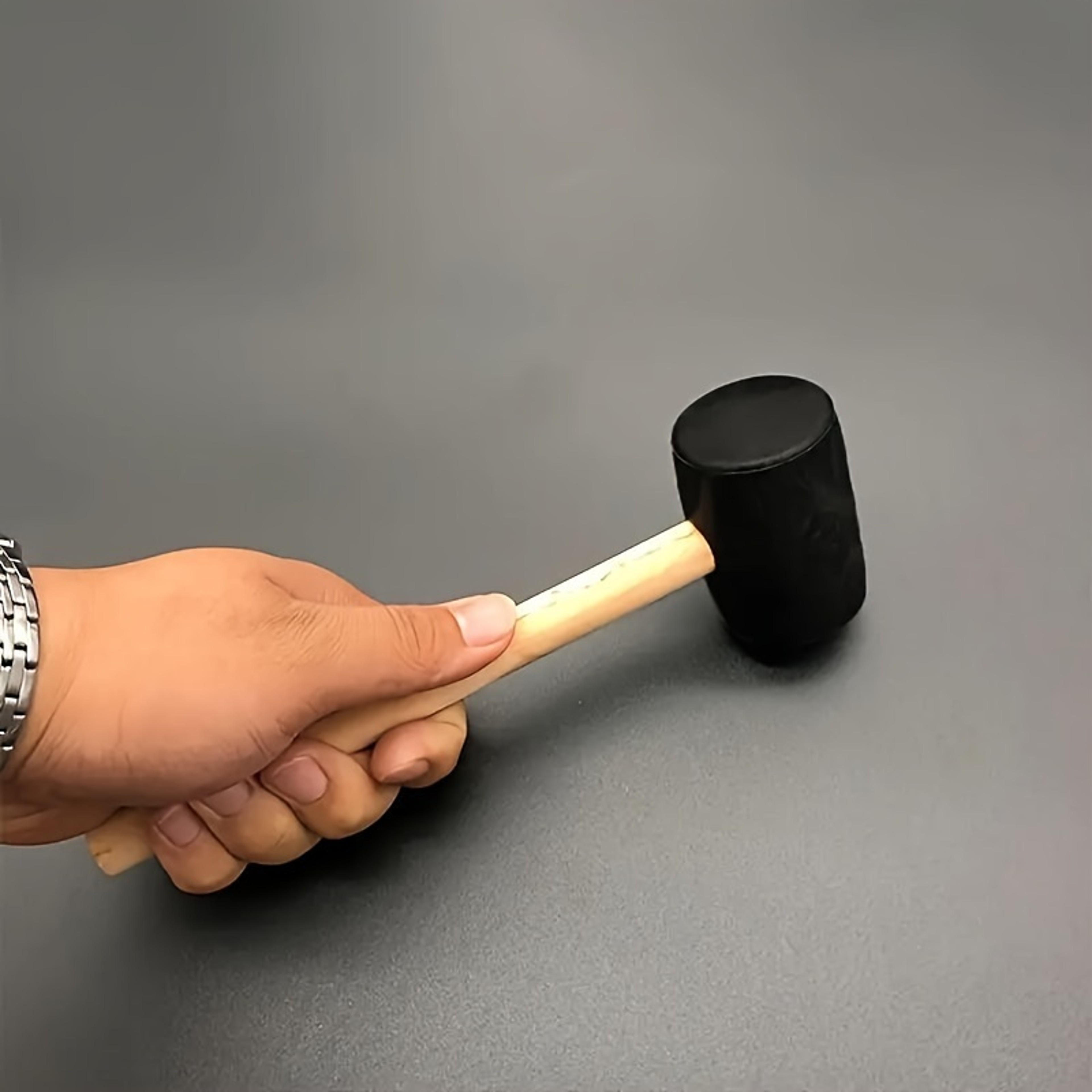 EcoGrip Rubber Mallet Hammer With Wooden Handle For Camping Flooring  Woodworking 0